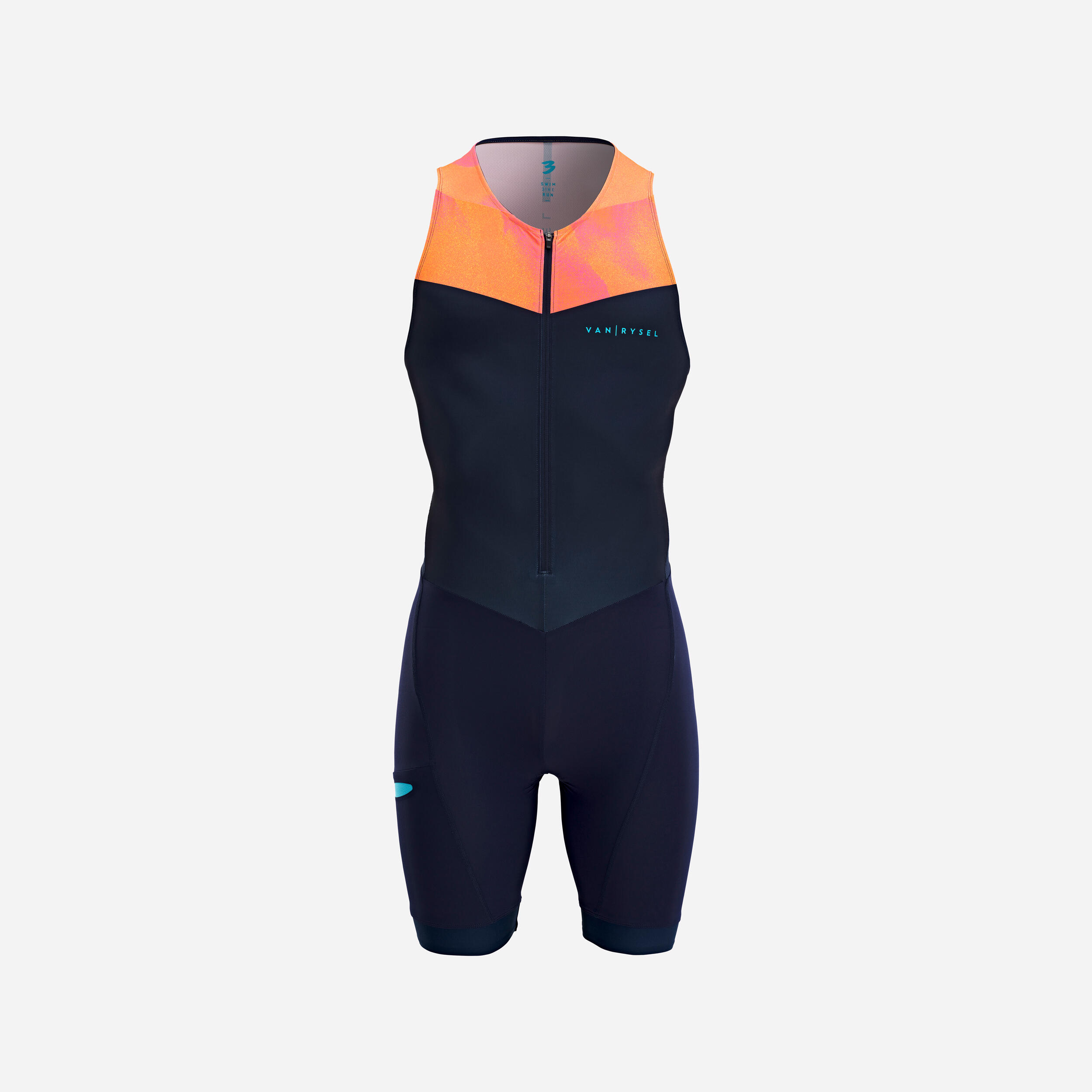 Menâs Short-Distance Trisuit - Navy/Orange