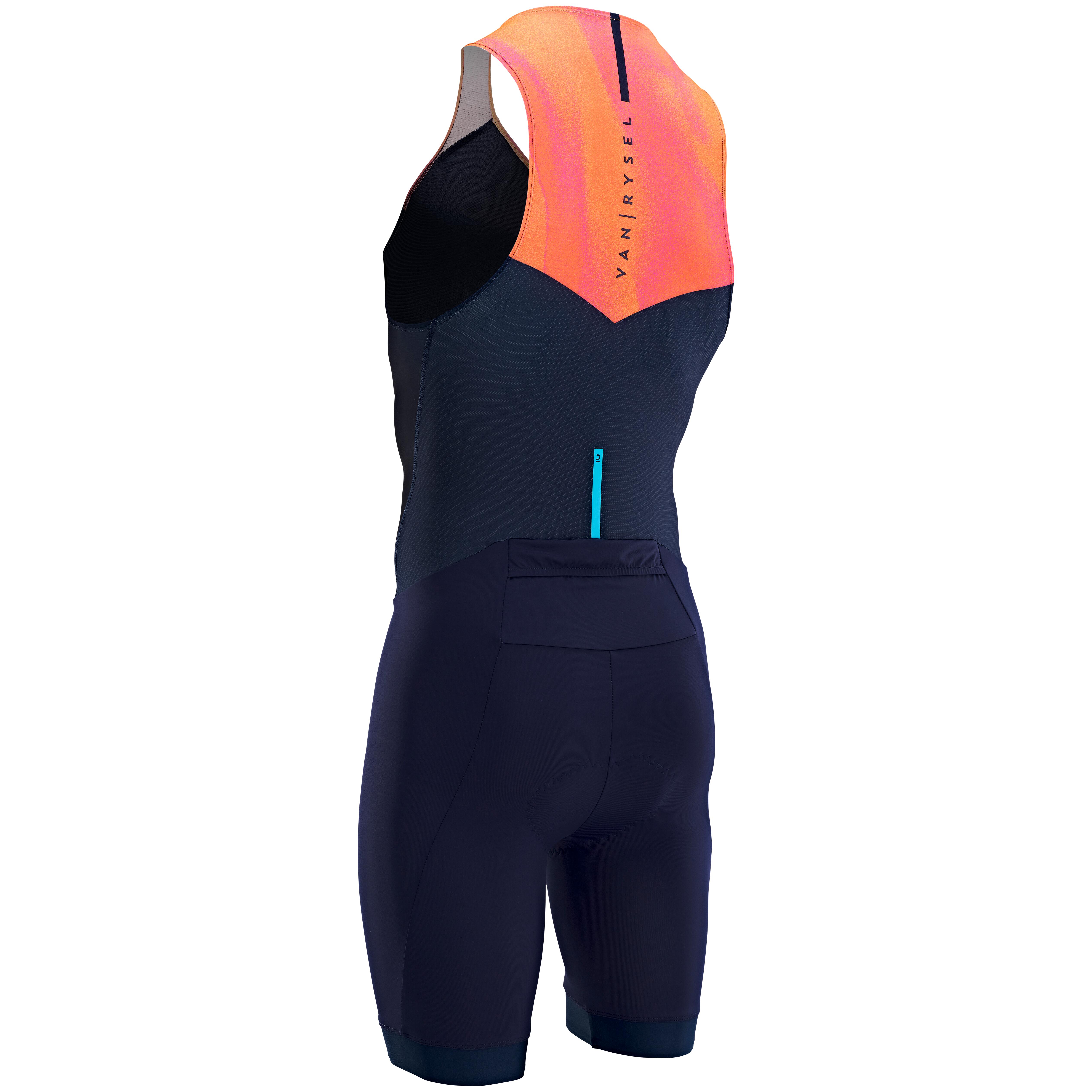 Menâs Short-Distance Trisuit - Navy/Orange
