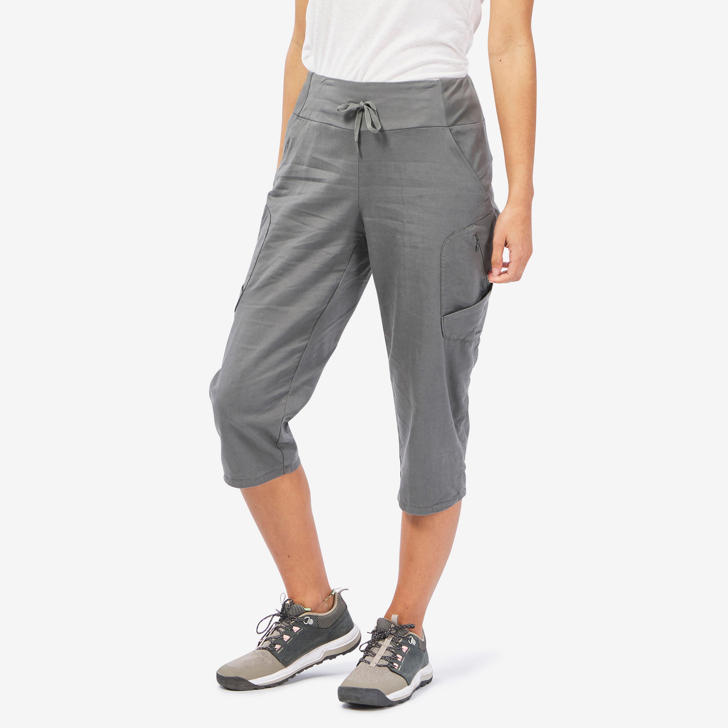 Womenâs Hiking Capri Pants, NH 500