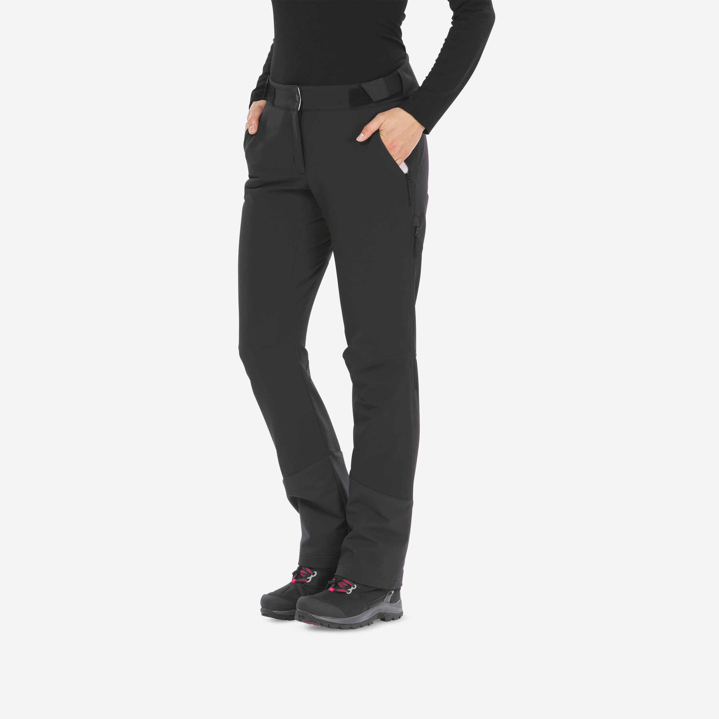 Womenâs Breathable Warm Pants - SH 500 Black