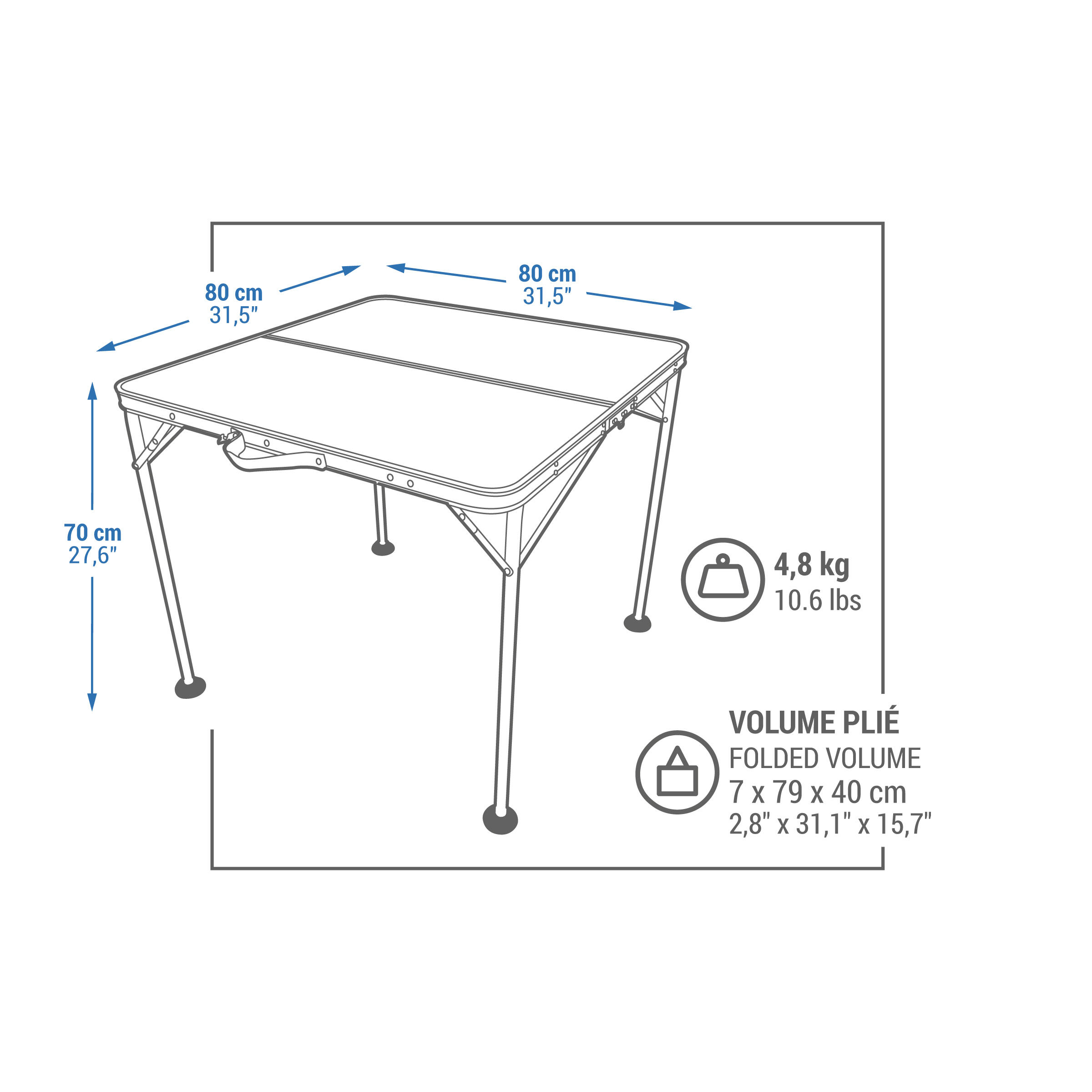 4-Person Camping Folding Table