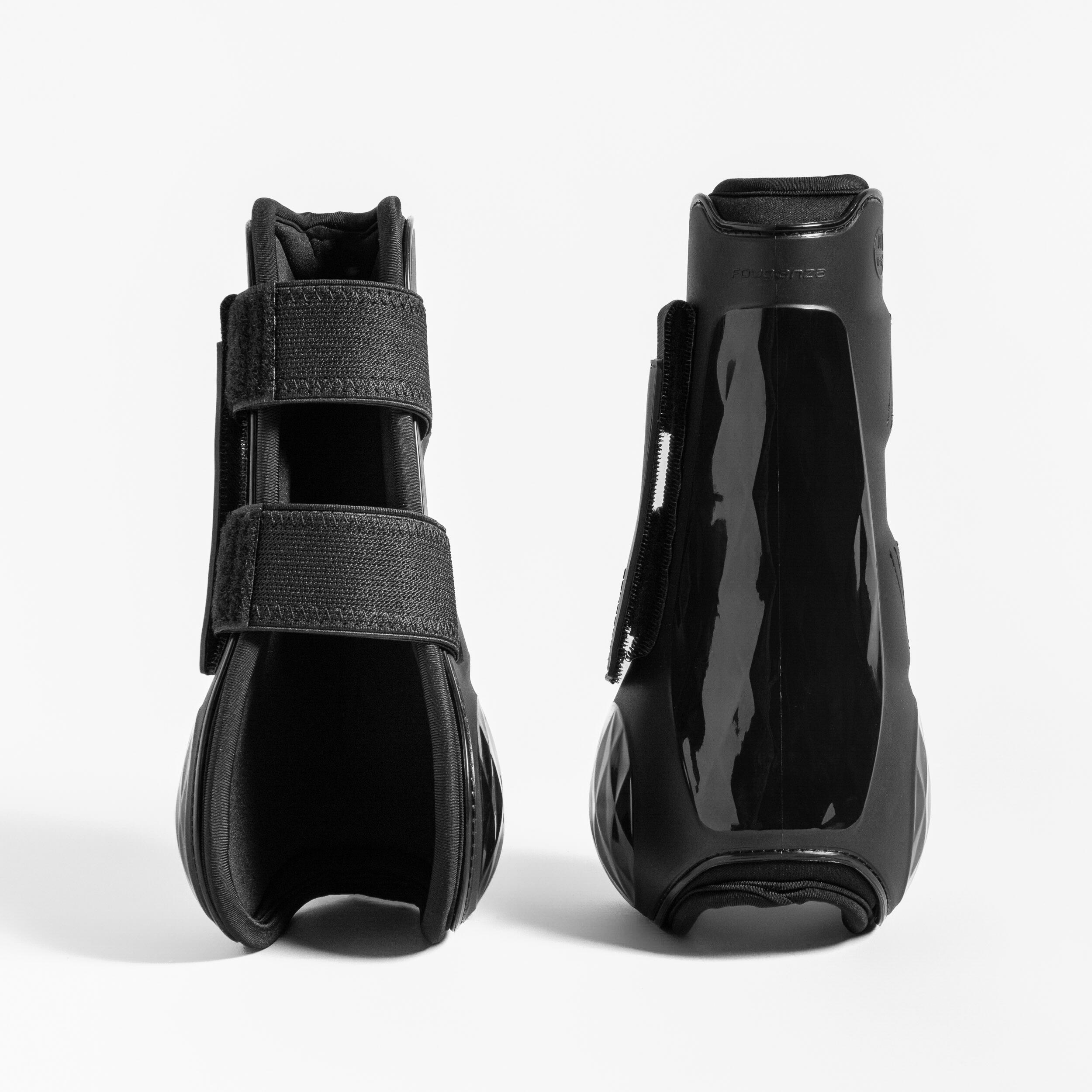 Horse & Pony Riding Tendon Boots - 500 Jump Twin-Pack Black