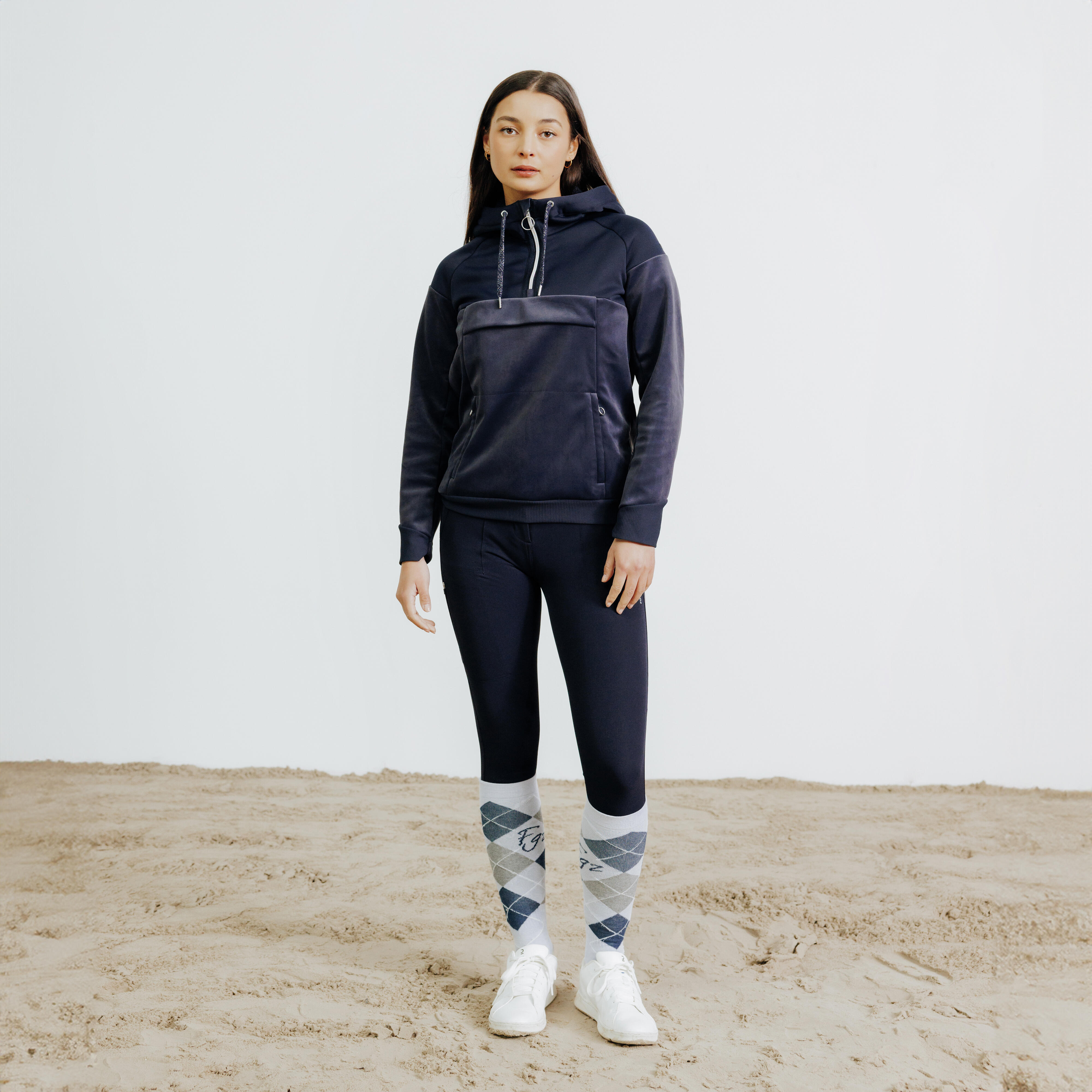 Womenâs Warm Horse Riding Sweatshirt - 900 Blue