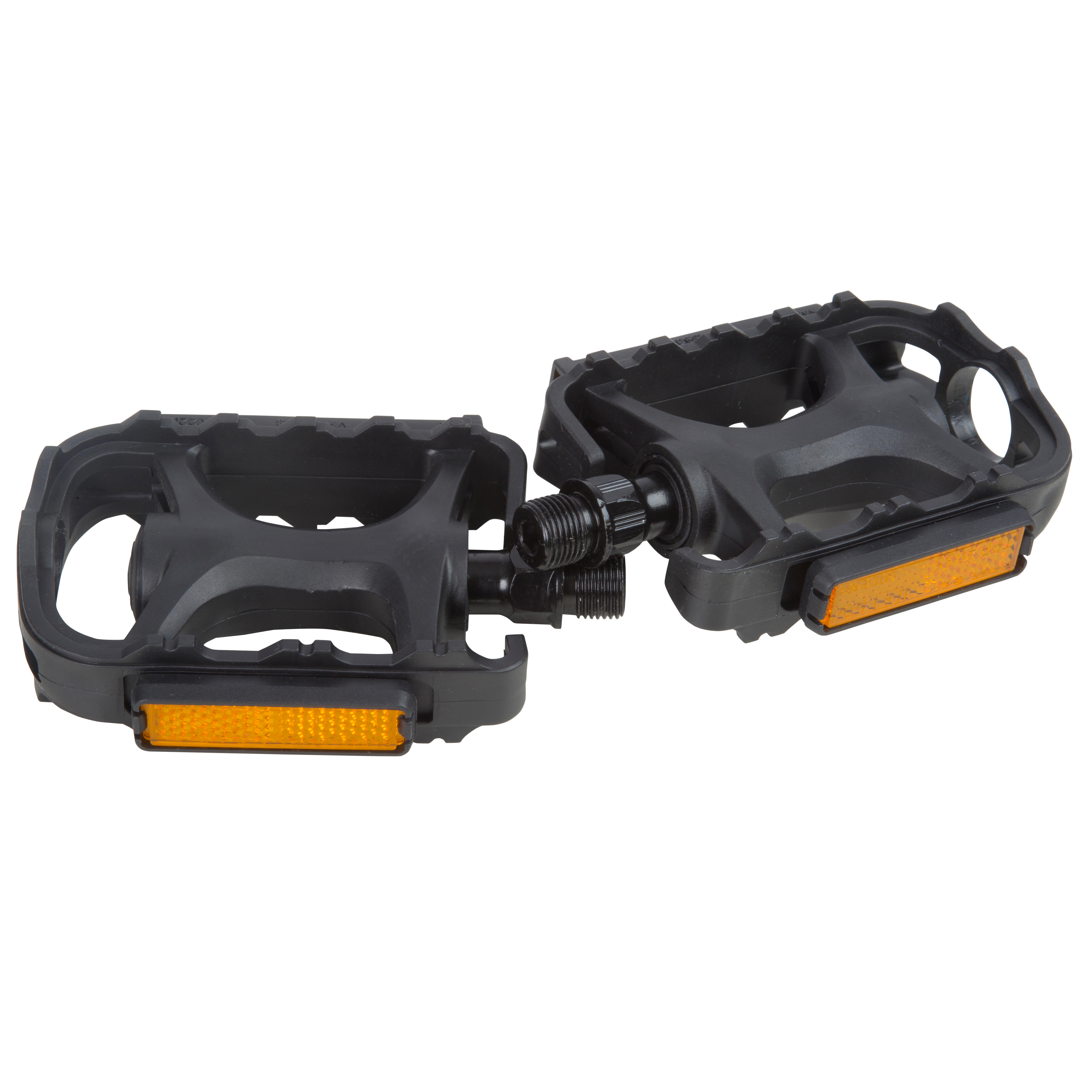 Flat Mountain Bike Pedals - 100 Black