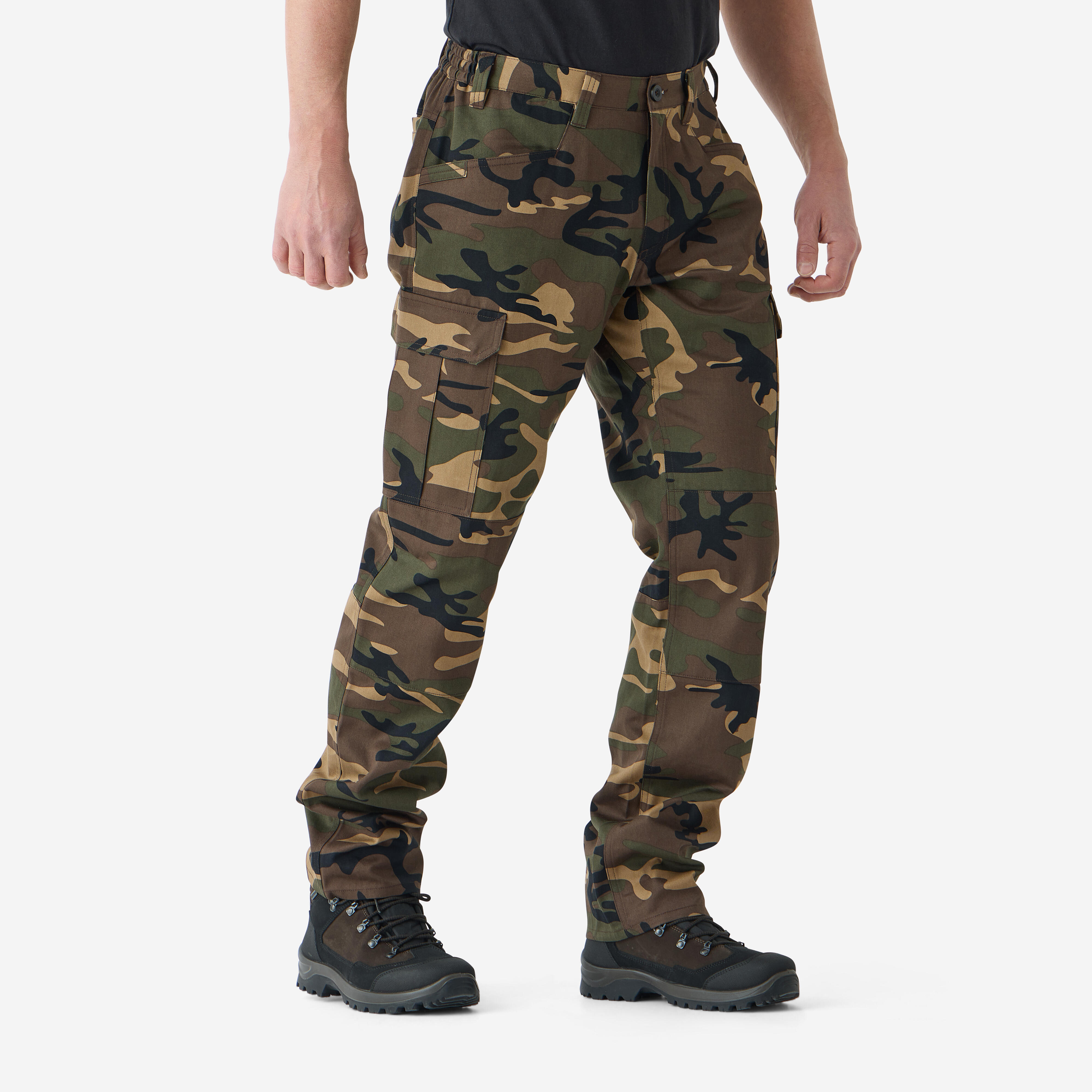 Durable Cargo Pants - Steppe 500 Green Camo