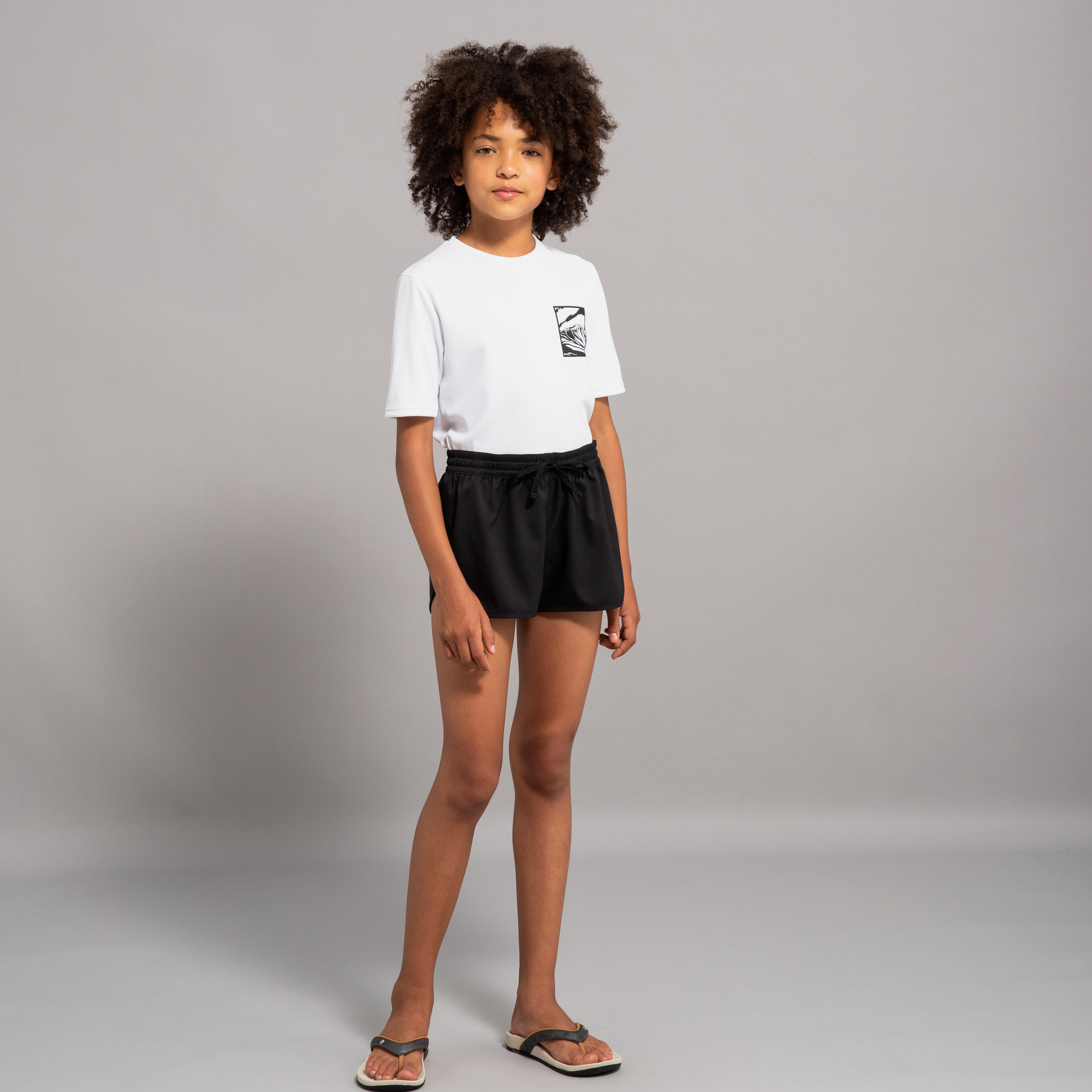 Kidsâ Short-Sleeved Surfing Rash Guard, 100