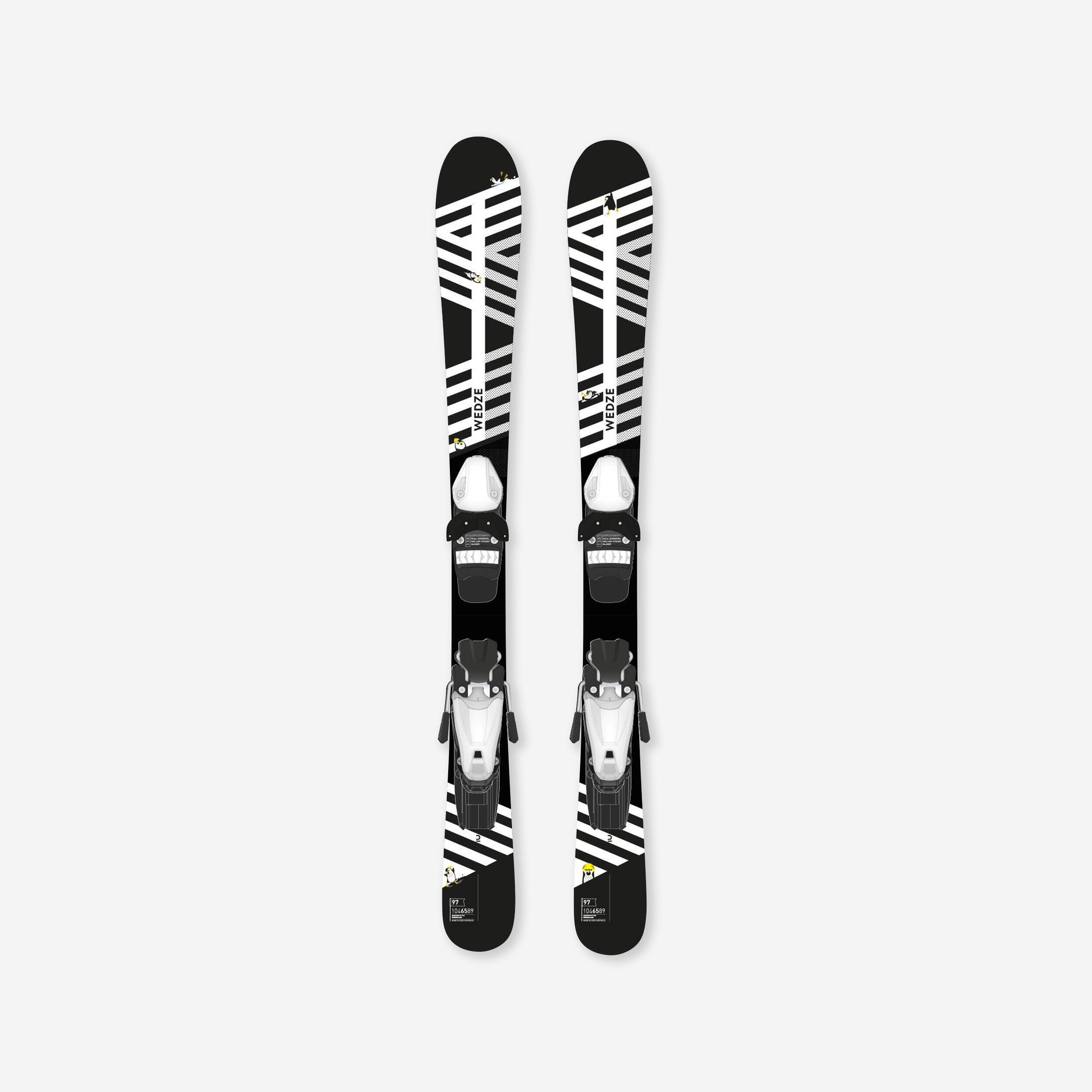 Kids' Downhill Skis - Boost 500 Black/White