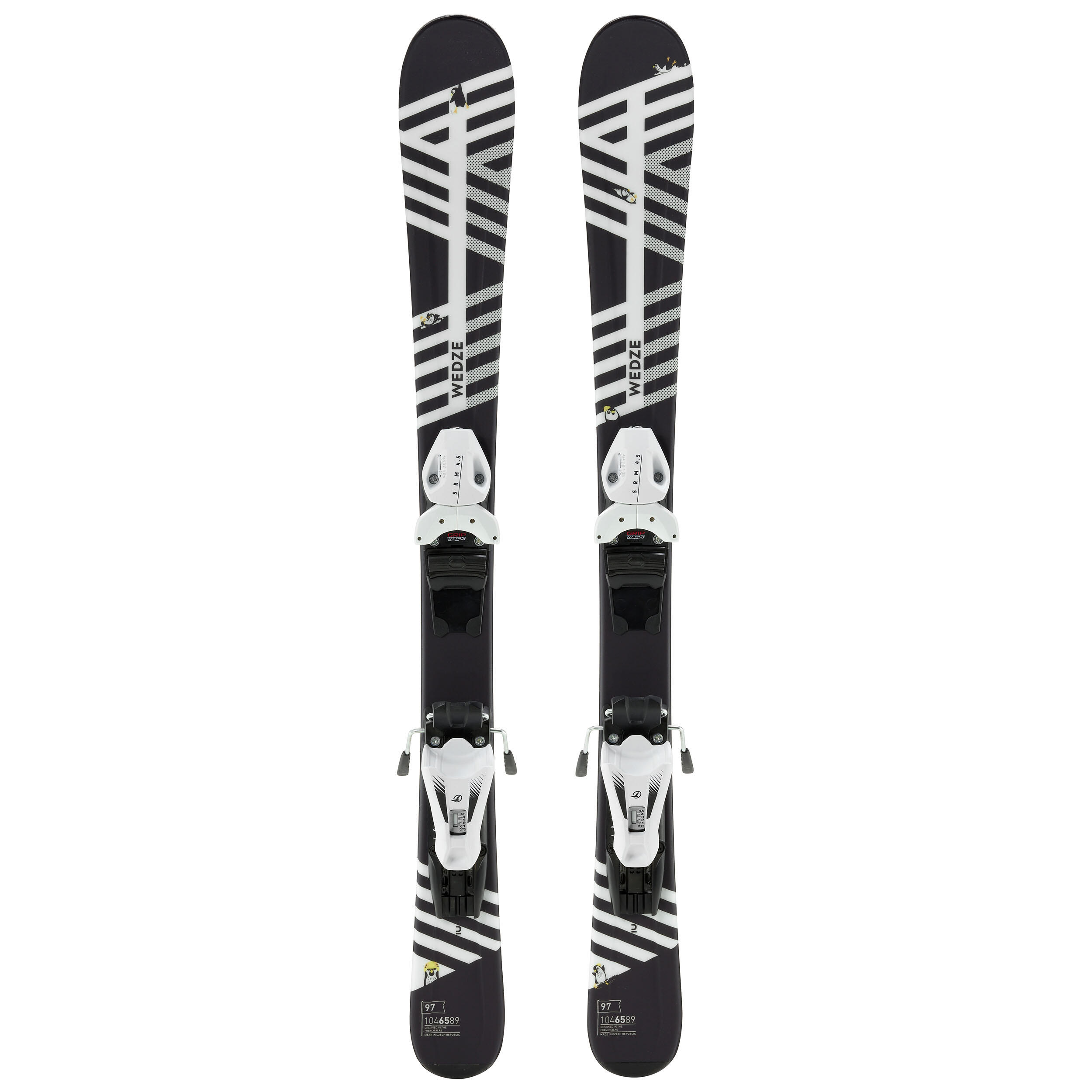 Kids' Downhill Skis - Boost 500 Black/White