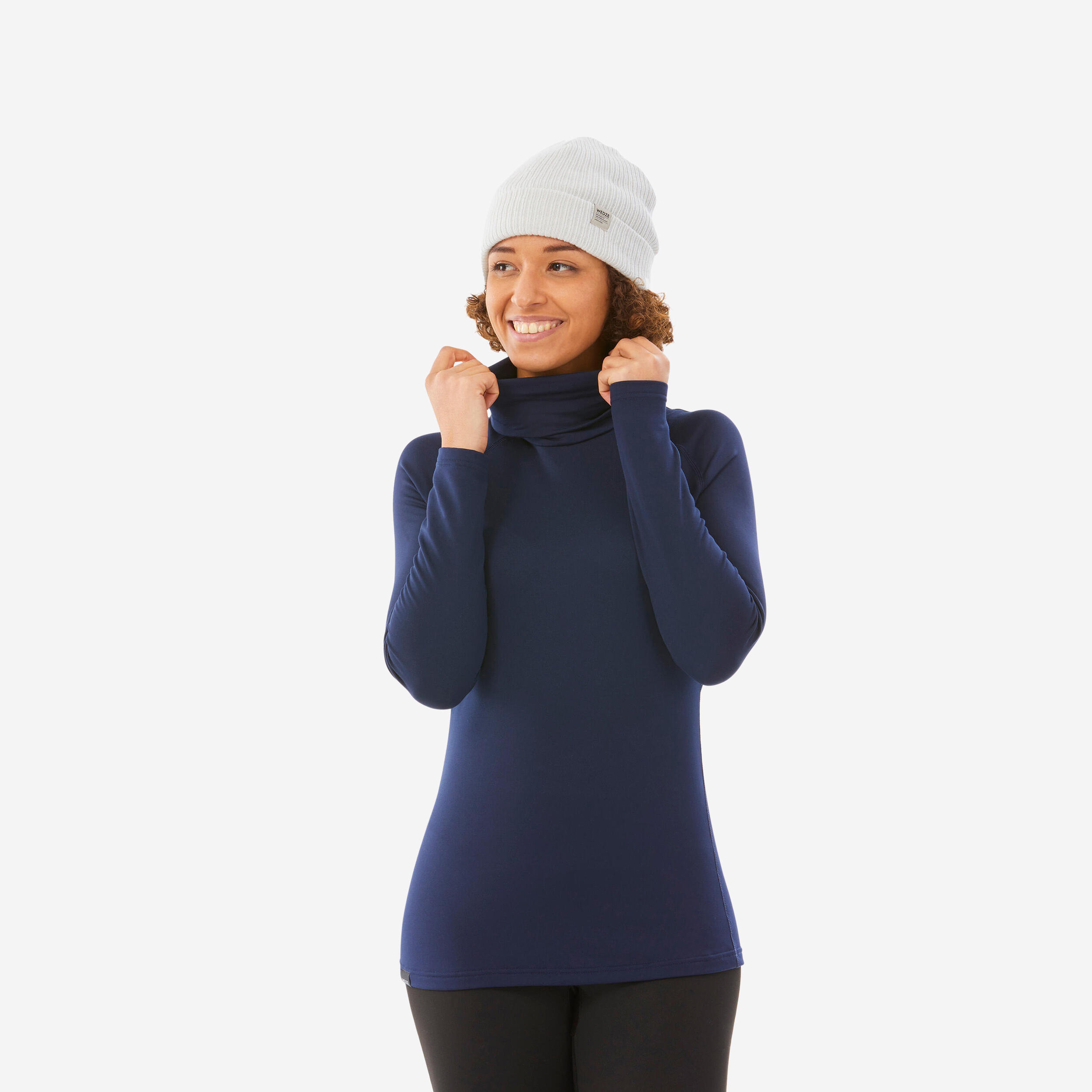 Womenâs Warm and Breathable Turtleneck Ski Base Layer, BL 500