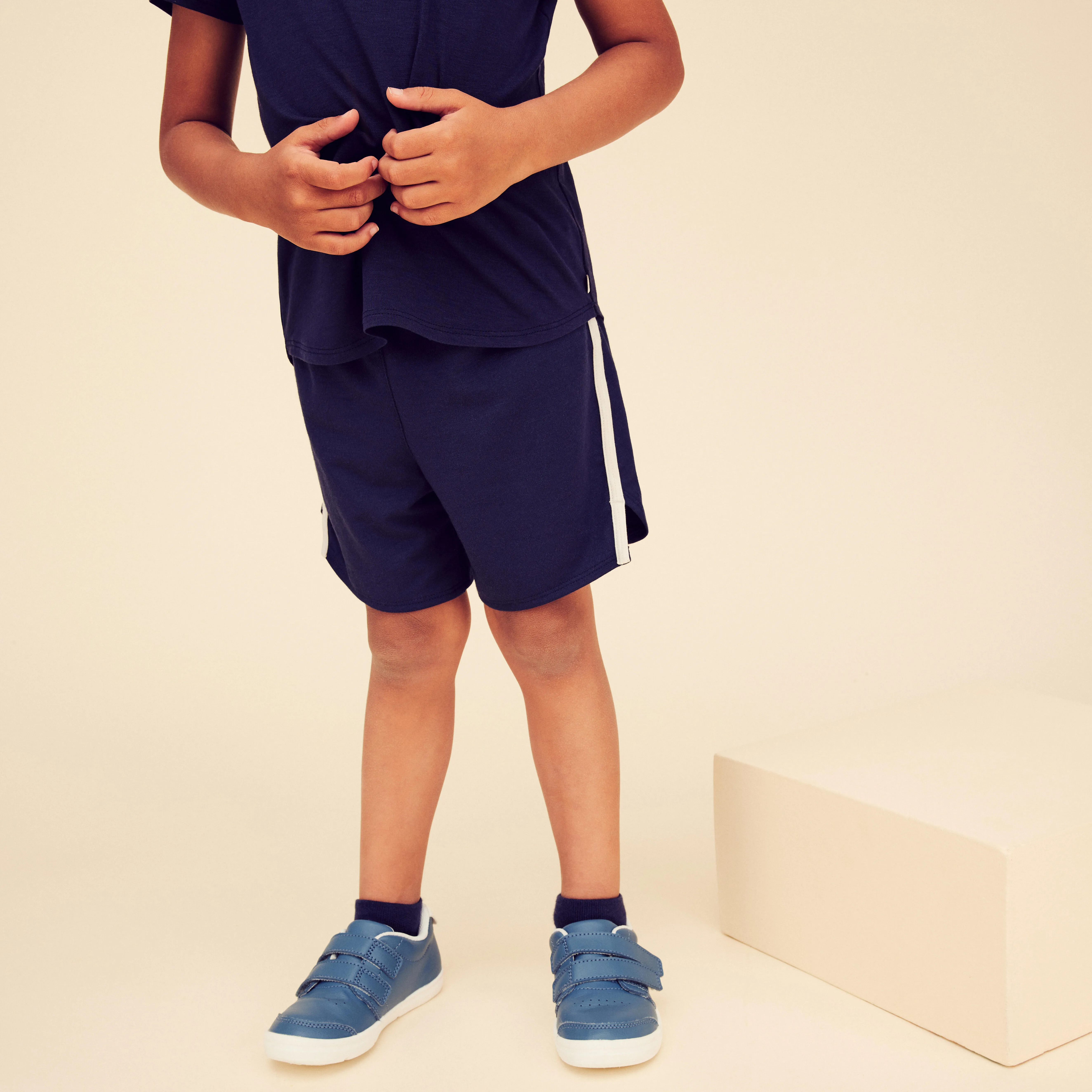 Kidsâ Adjustable Shorts - 500 Navy Blue