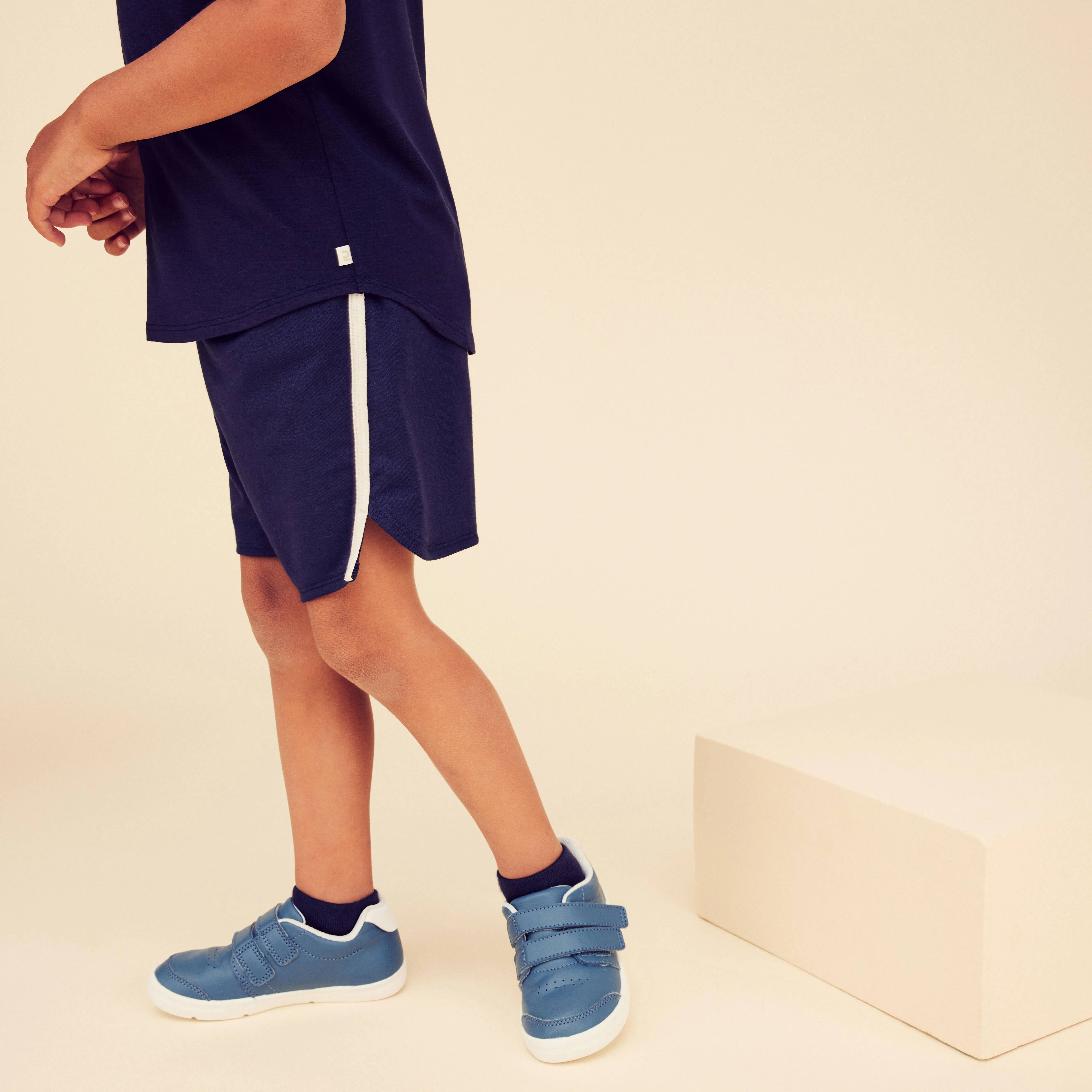Kids’ Adjustable Shorts - 500 Navy Blue