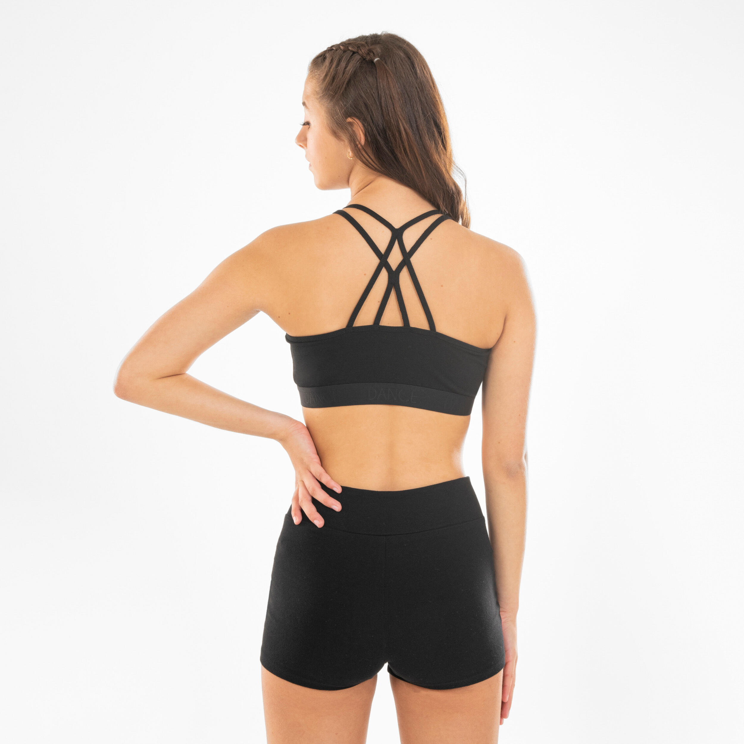 Girlsâ Modern Dance and Modern Jazz Sports Bra - Black