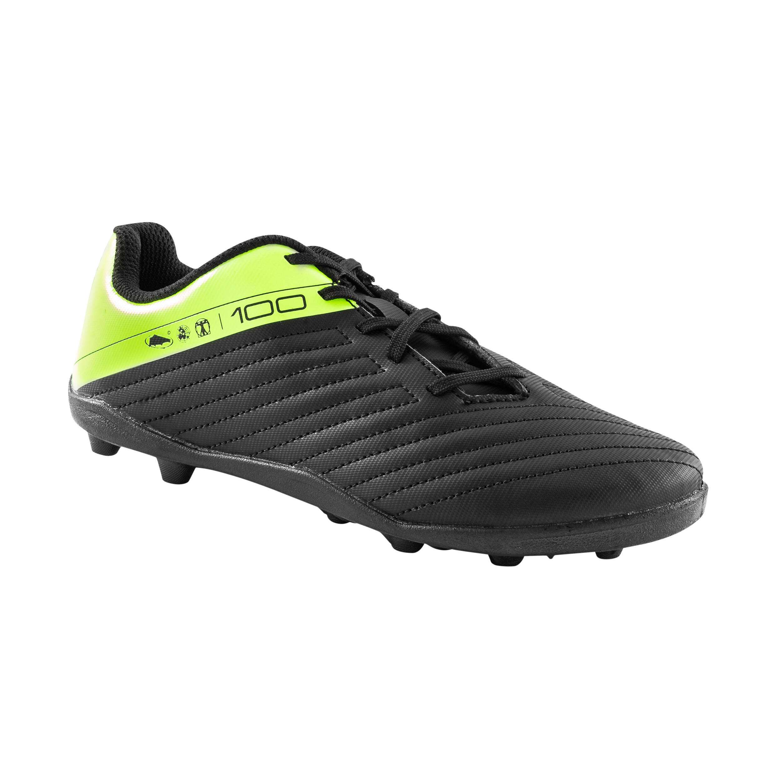 Kids' Soccer Cleats - 100 FG Black/Yellow