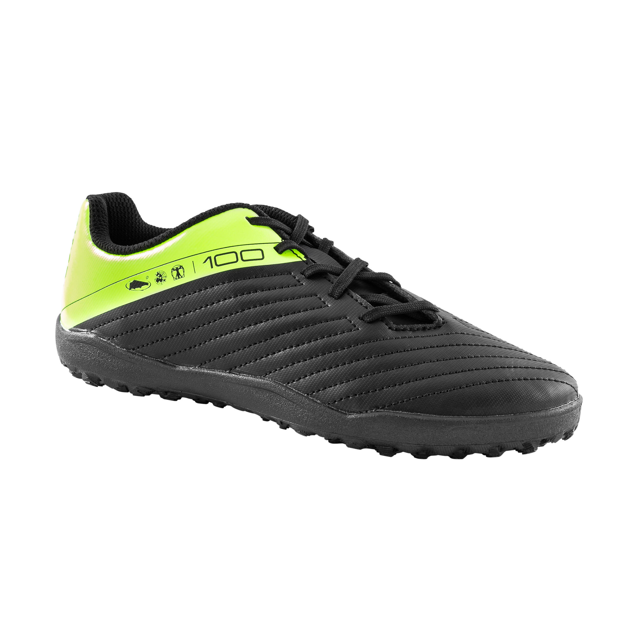 Kids' Soccer Shoes - 100 Black/Yellow