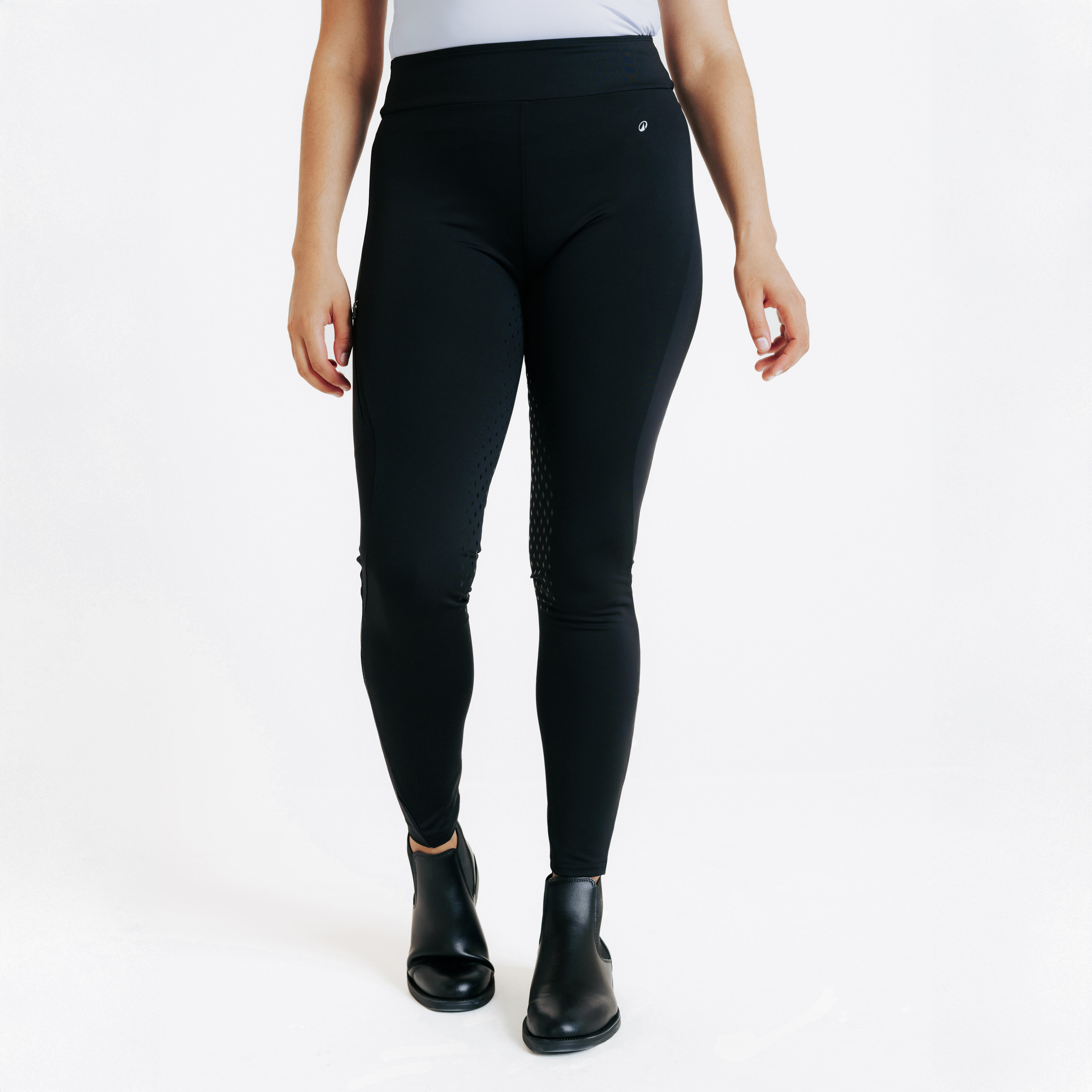 Women's Full Grip Horse Riding Leggings - 500 Black