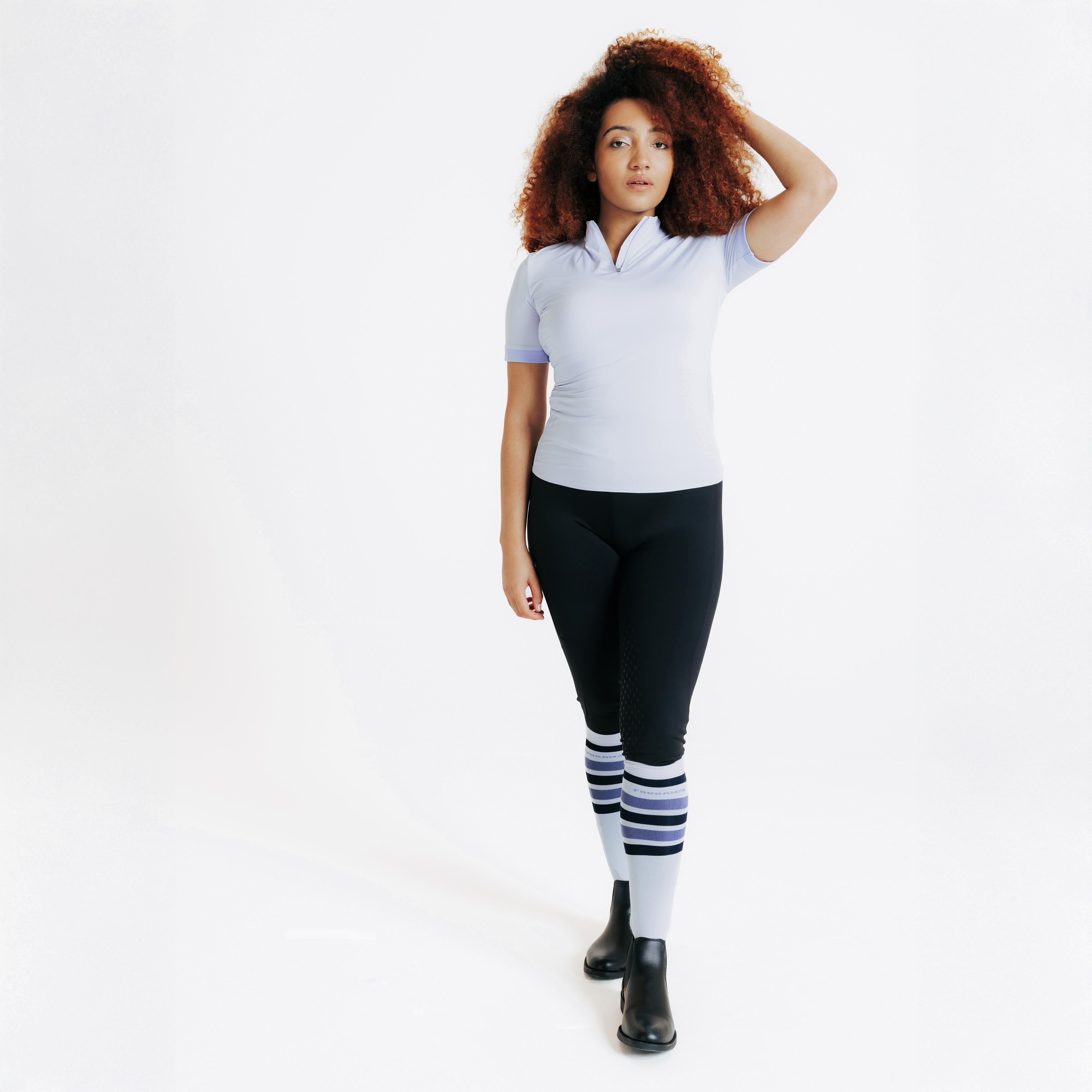Women's Full Grip Horse Riding Leggings - 500 Black