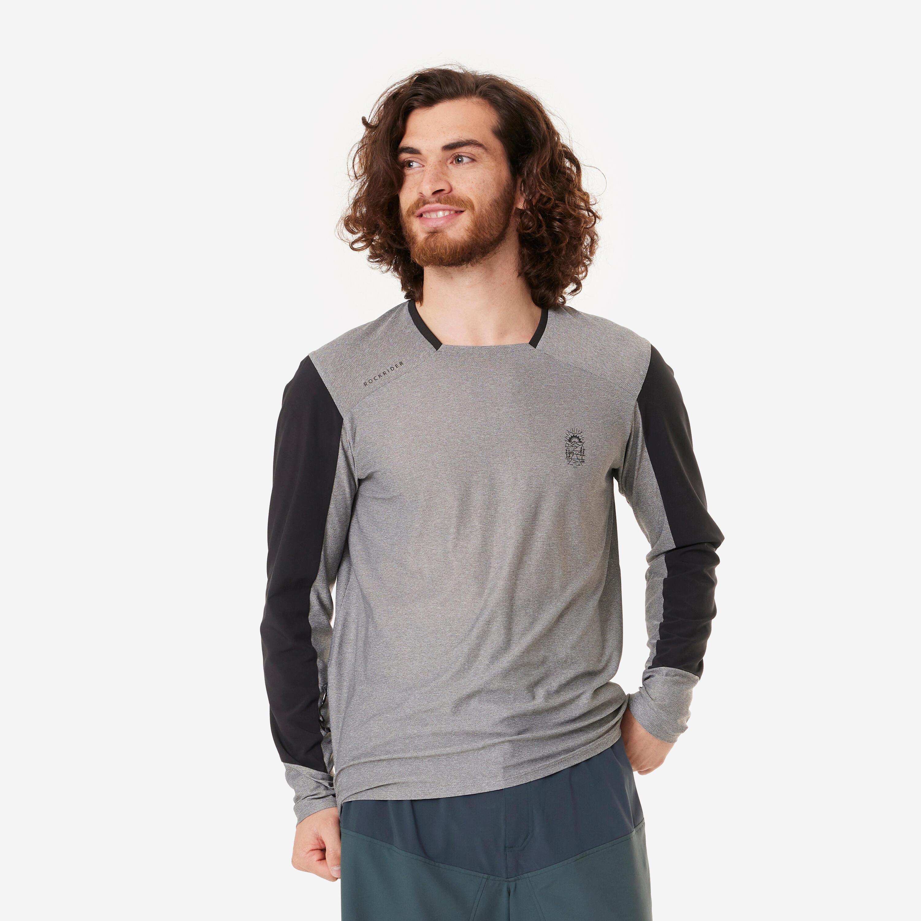 Menâs Long-Sleeved Mountain Bike Jersey â ExplÂ 100