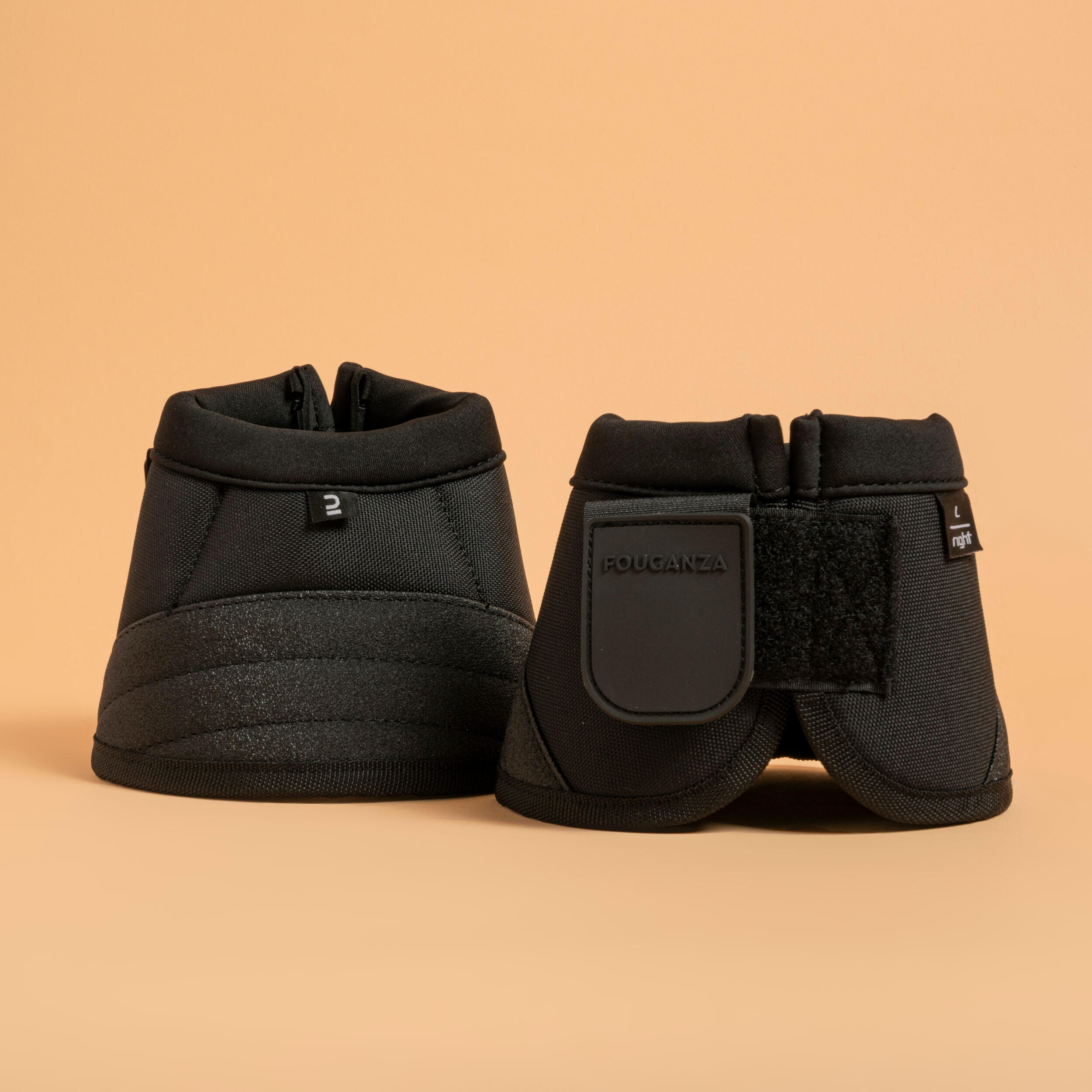Set of 2 Open Overreach Boots for Horse & Pony - 500 Black