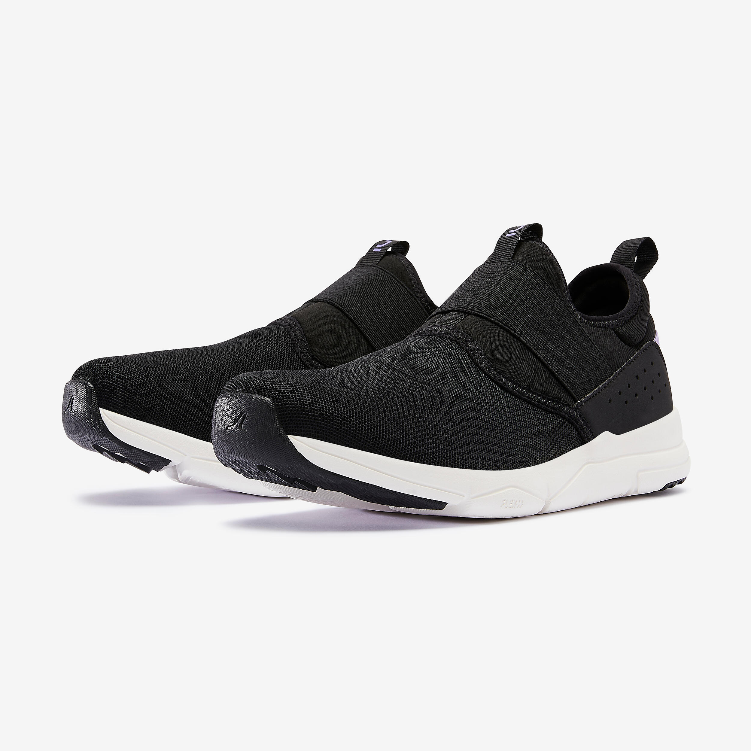 Women's Urban Walking Shoes - PW 160 Slip-On Black/Purple