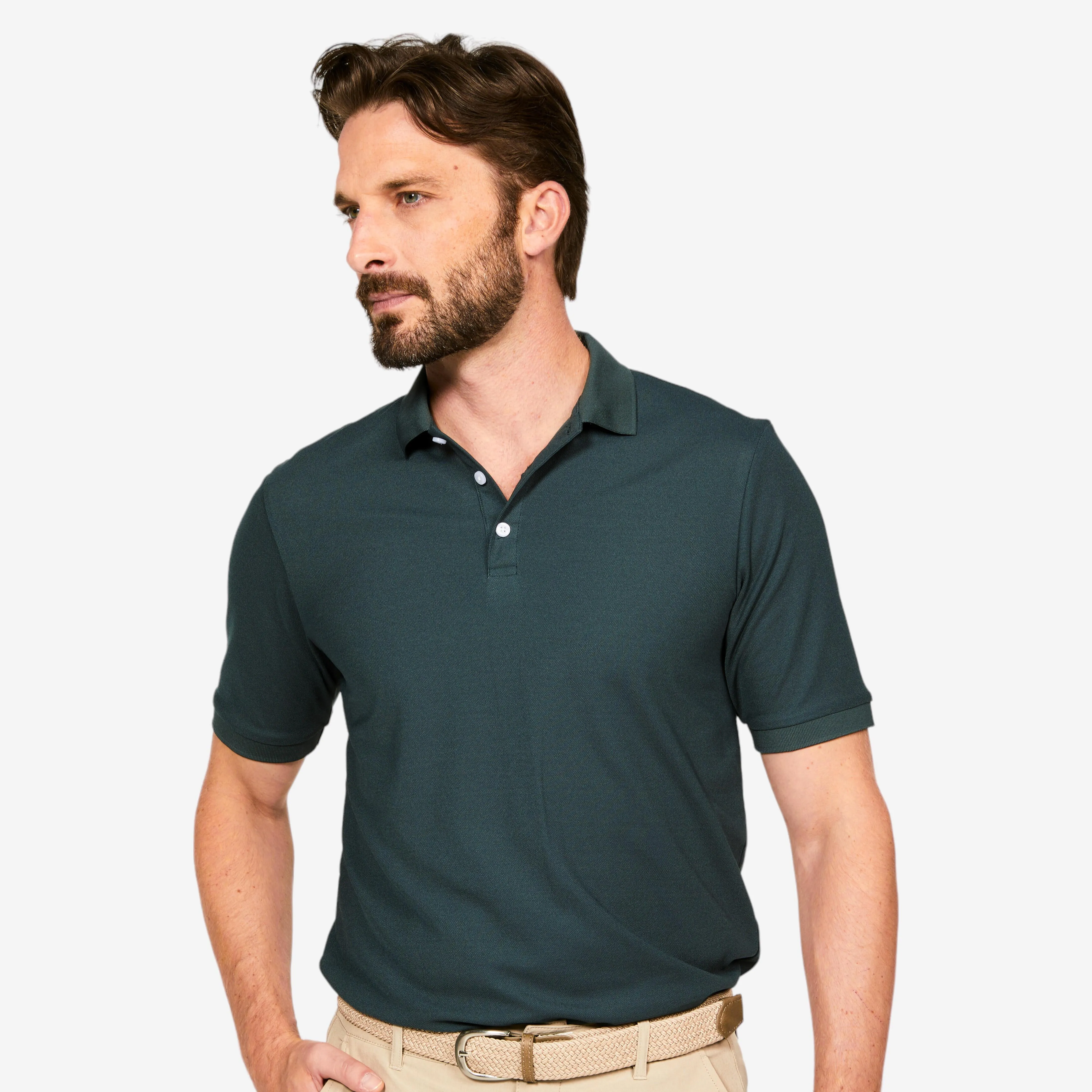 Menâs S-S Golf Polo Shirt - WWÂ 500 Green