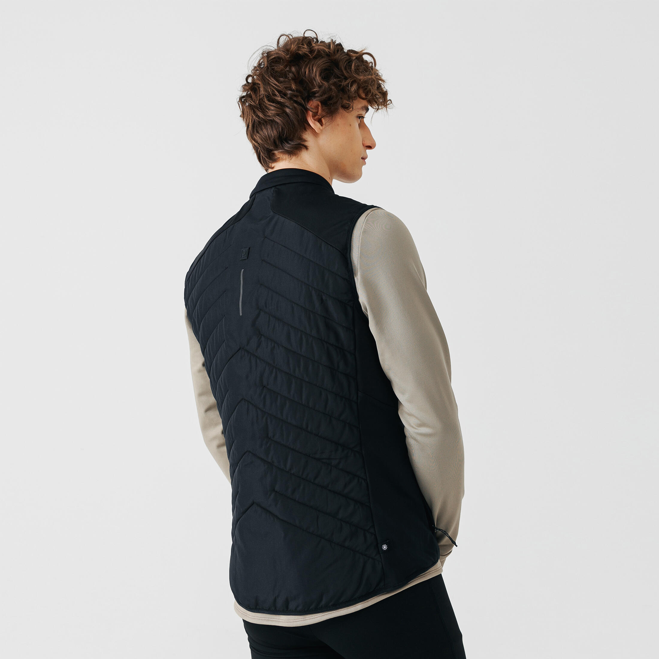 Men's Sleeveless Running Jacket - Warm+ Black