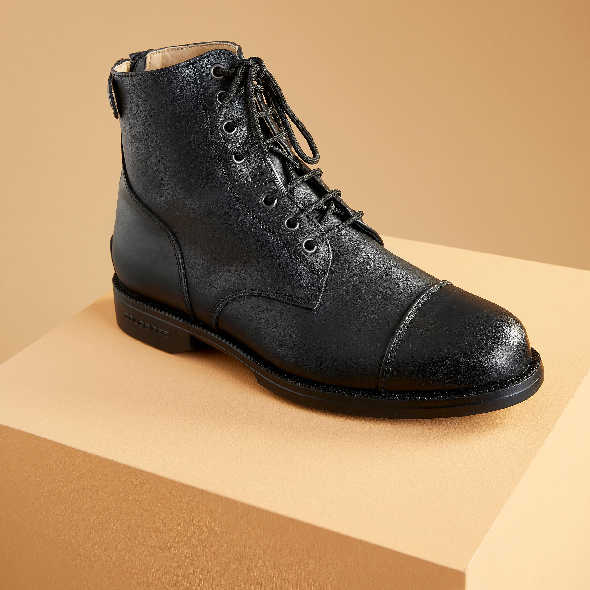 Horse Riding Lace-up Leather Boots - Paddock 560 Black
