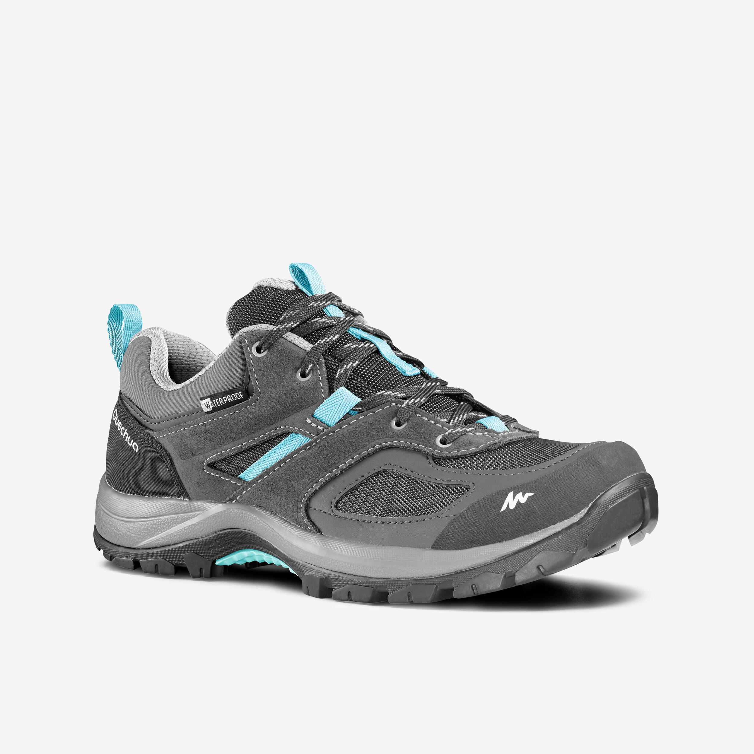 Womenâs Waterproof Hiking Shoes â MH 100 Grey/Blue