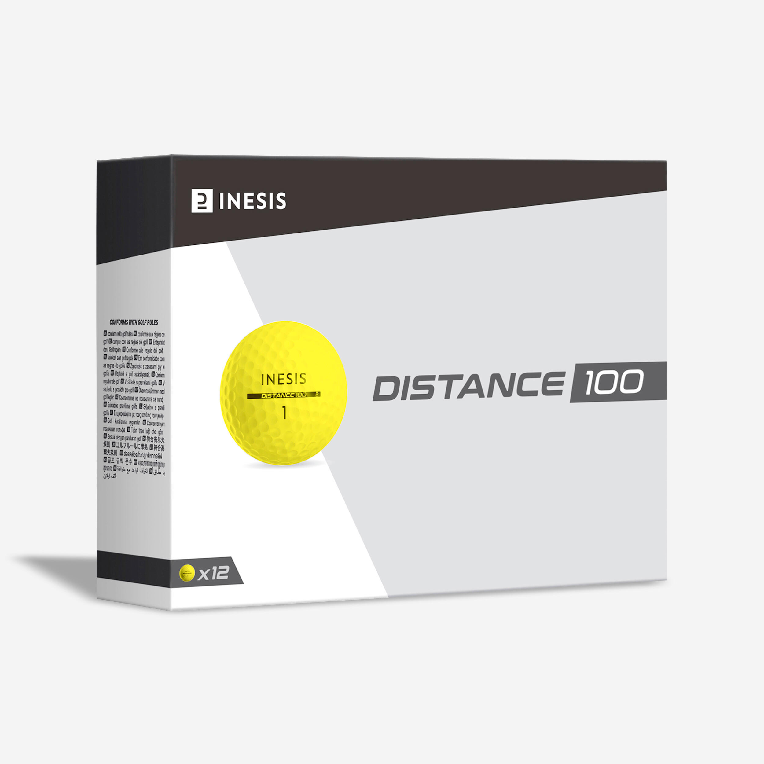 Golf BallsÂ x12 - Inesis DistanceÂ 100 Yellow