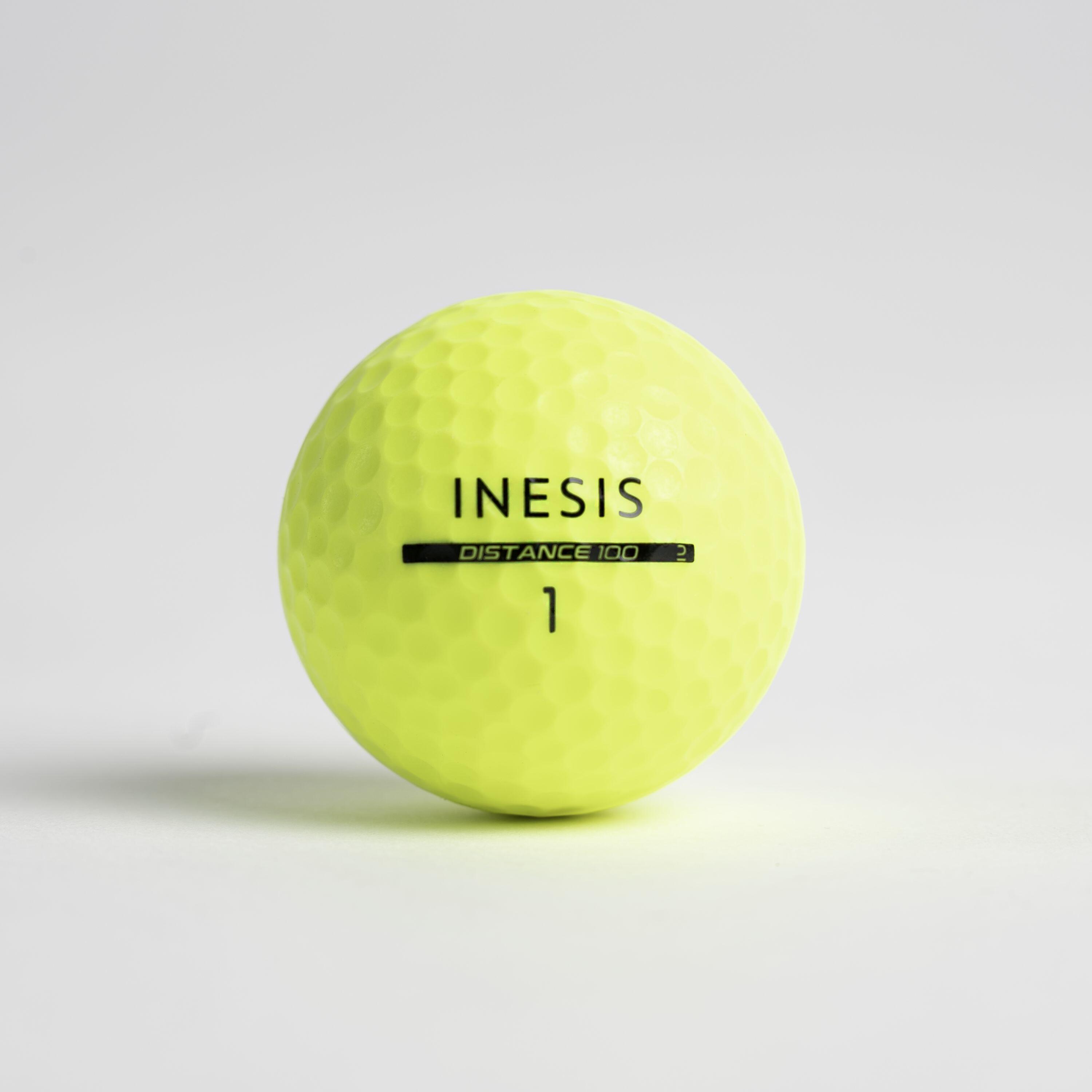 Golf BallsÂ x12 - Inesis DistanceÂ 100 Yellow