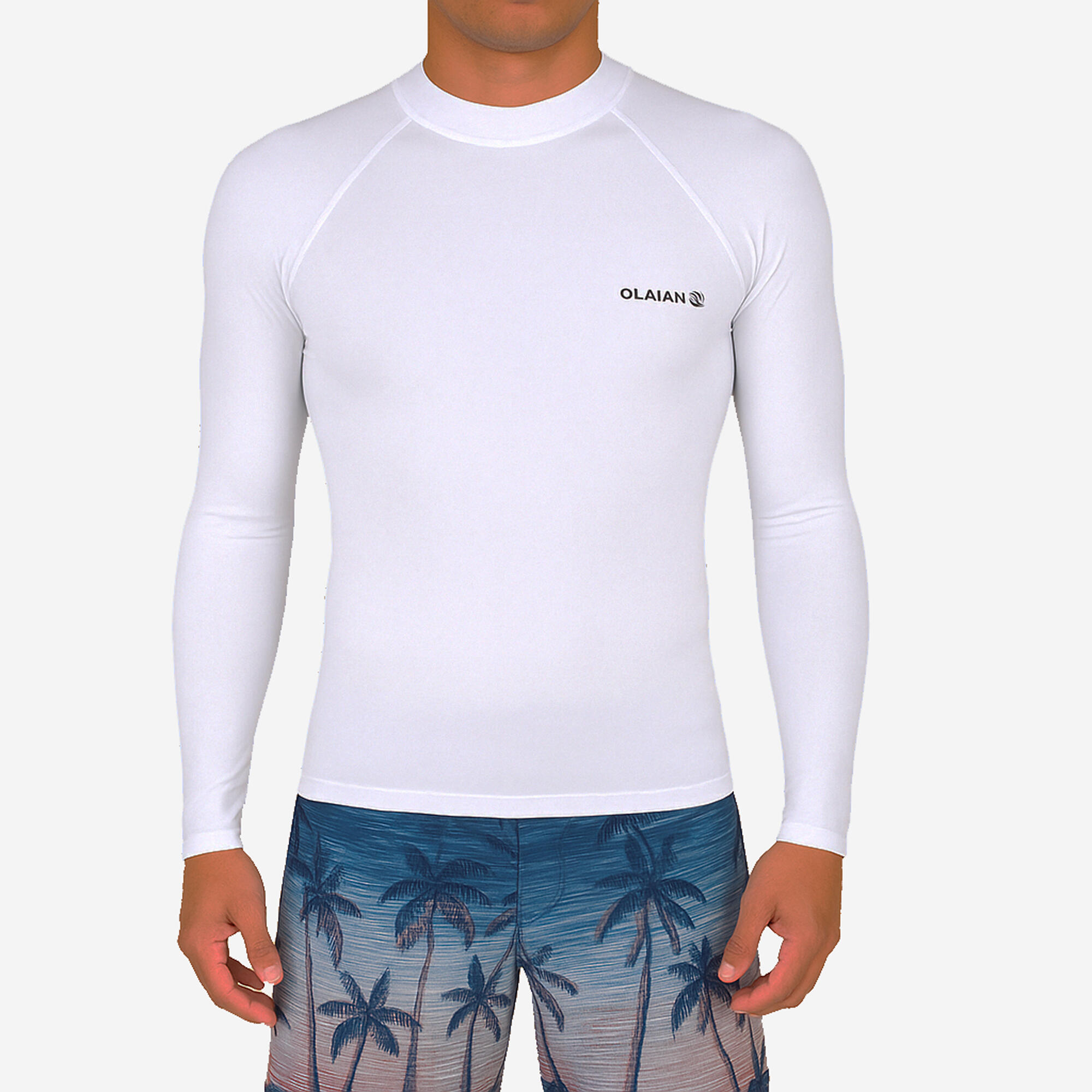 Men's Long-Sleeved Surfing Rash Guard, 100