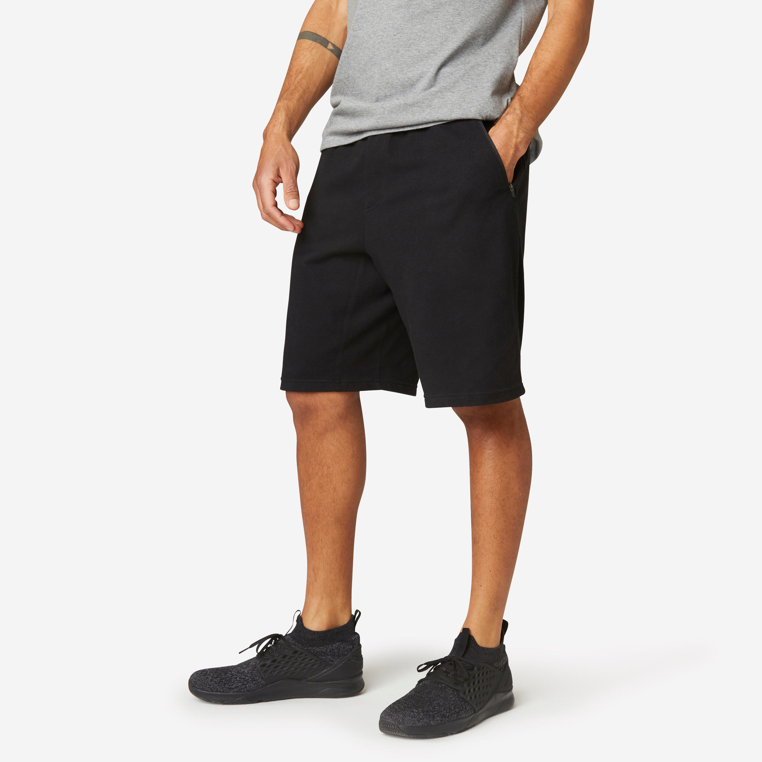 Menâs Fitness Shorts with Zipped Pockets - 520 Black