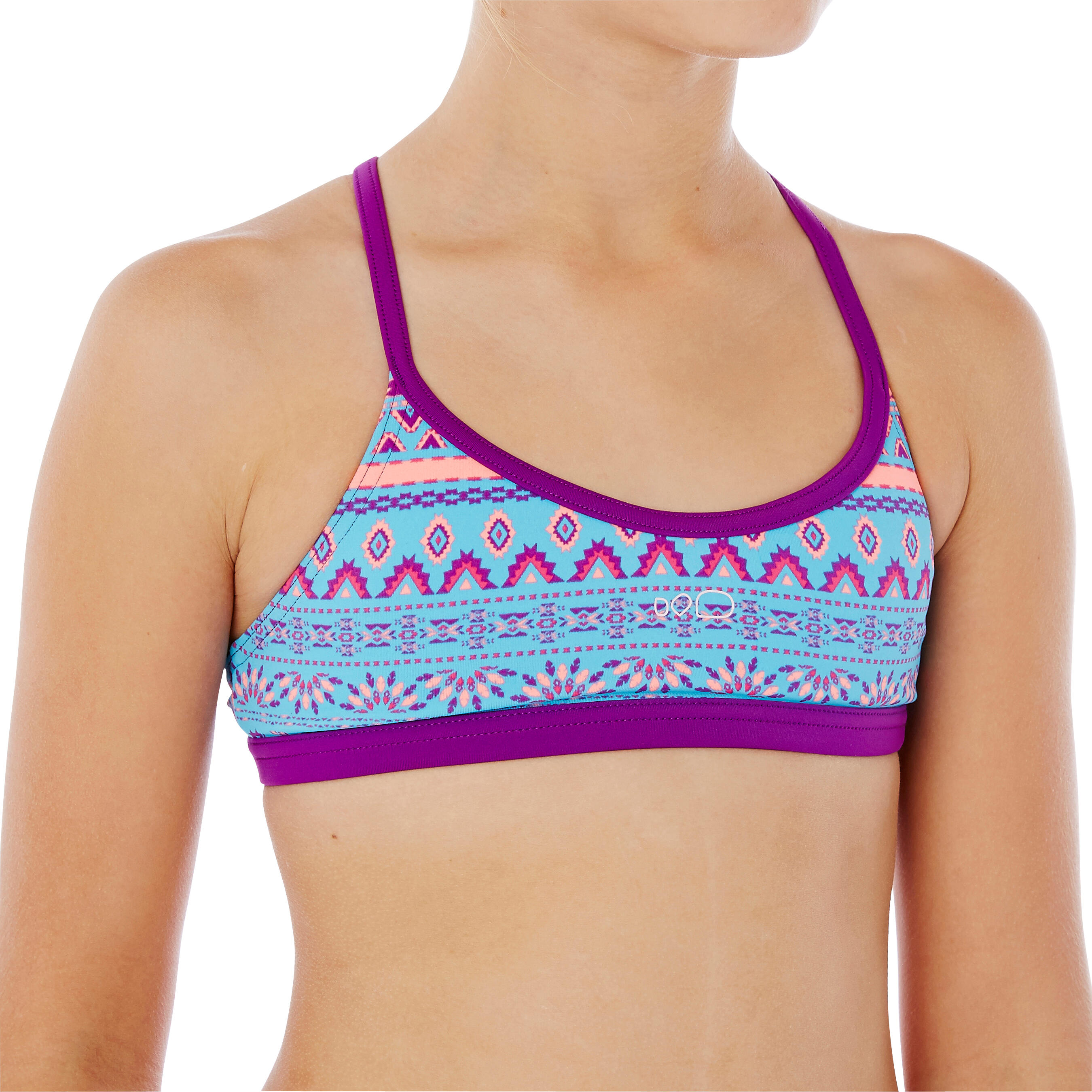 Riana Girls' Two-Piece Skirt Swimsuit - Plum Purple
