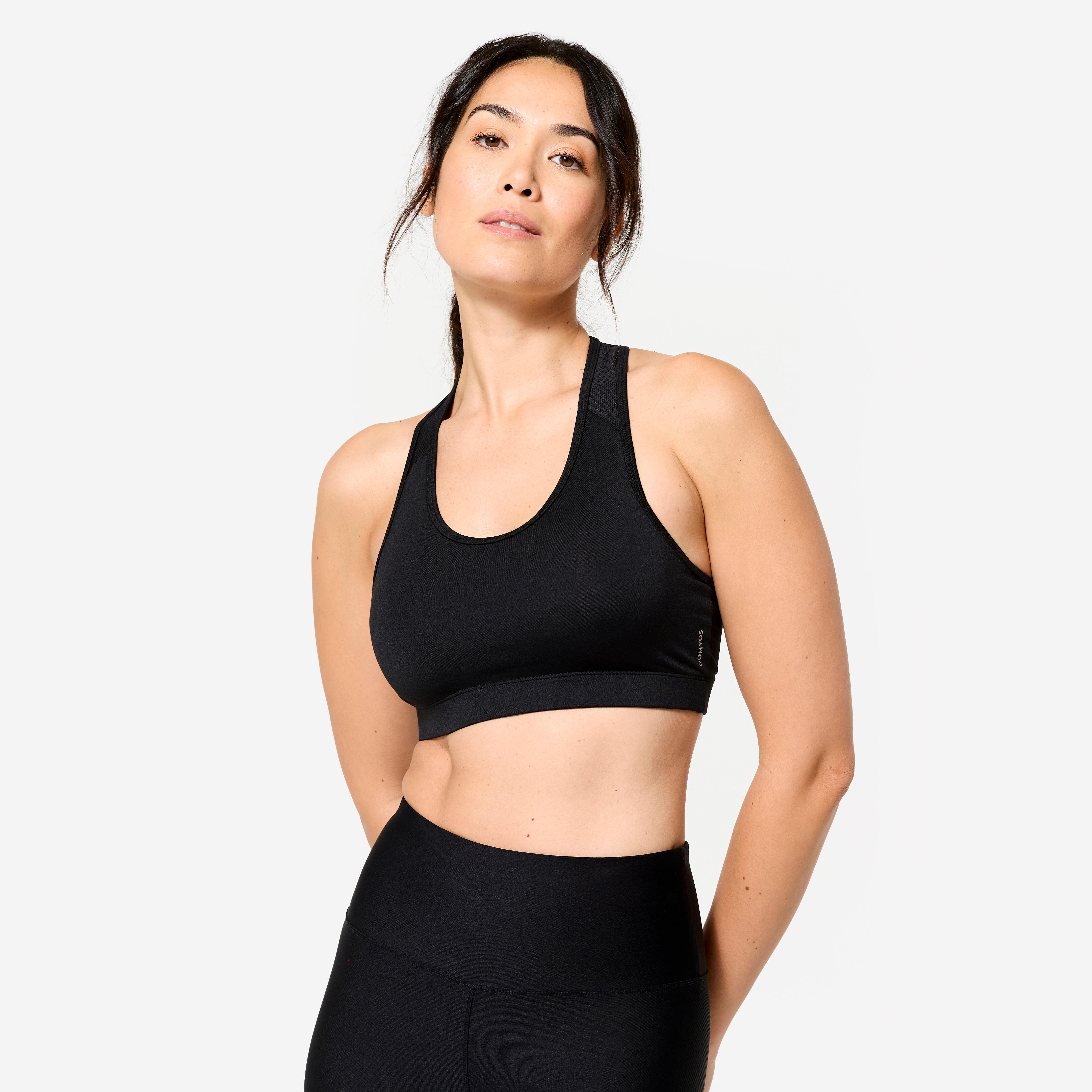 Womenâs Fitness Light Support Sports Bra - 100 Black
