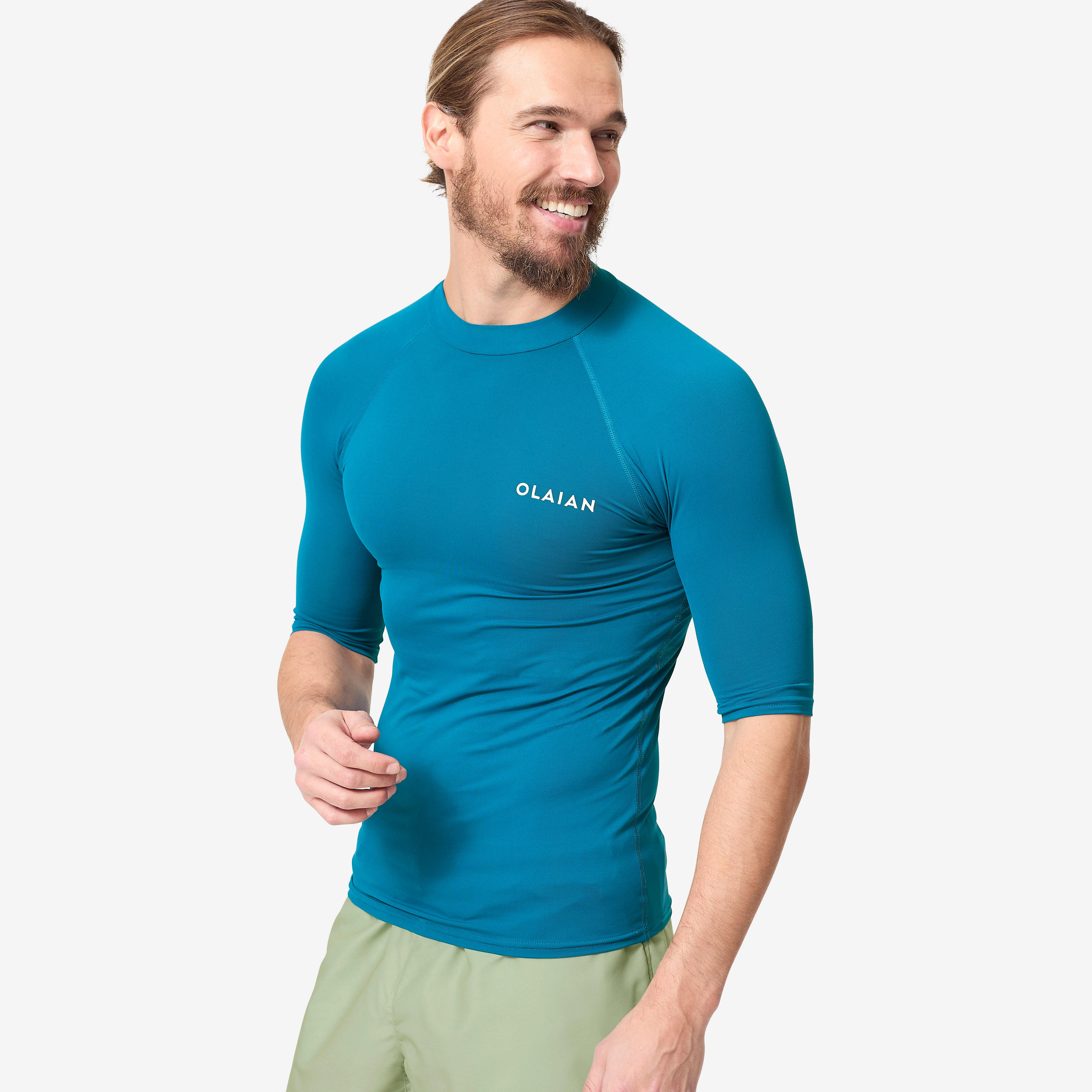 Menâs Short-Sleeved Surfing Rash Guard, 100