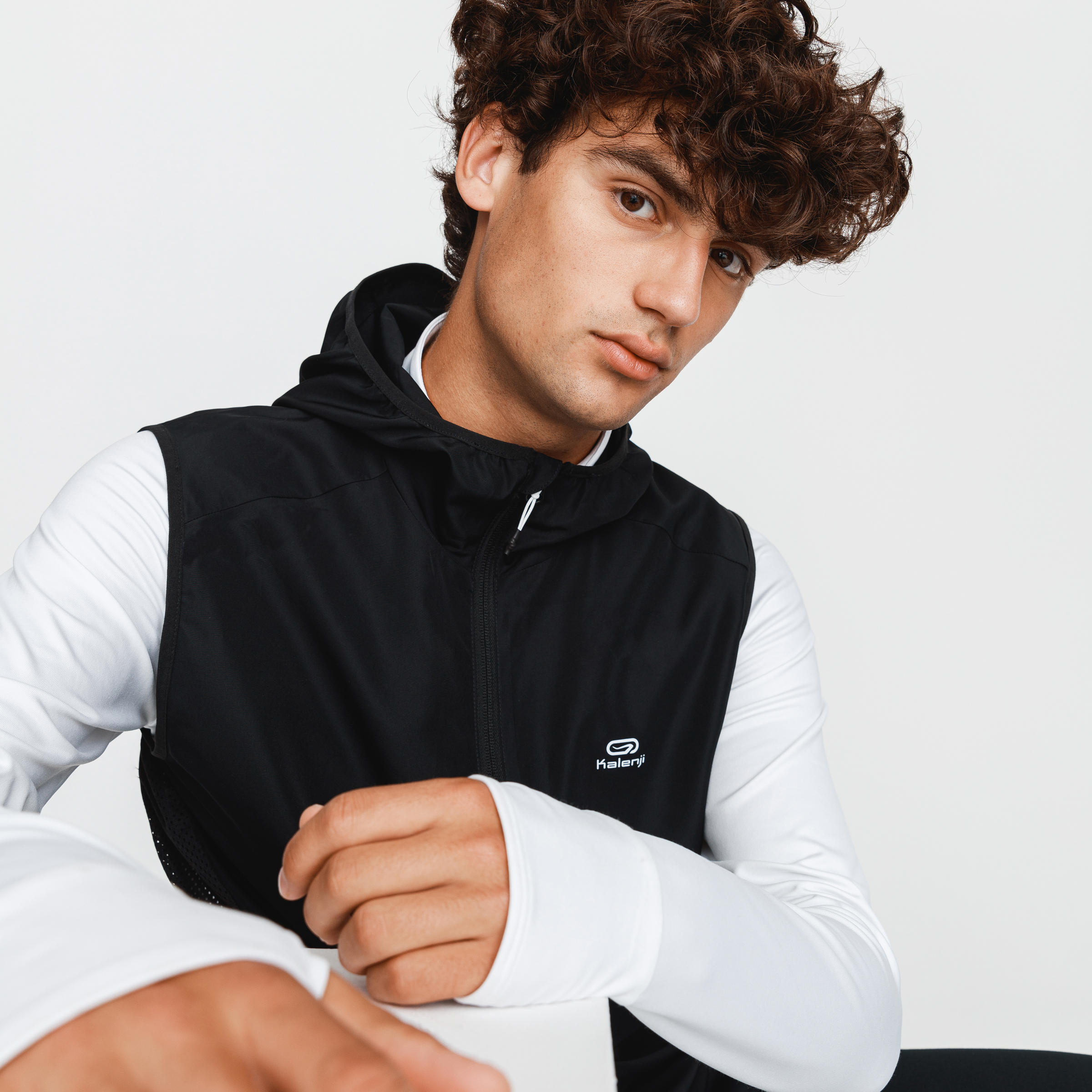 Men's Sleeveless Running Jacket - Run Wind Black