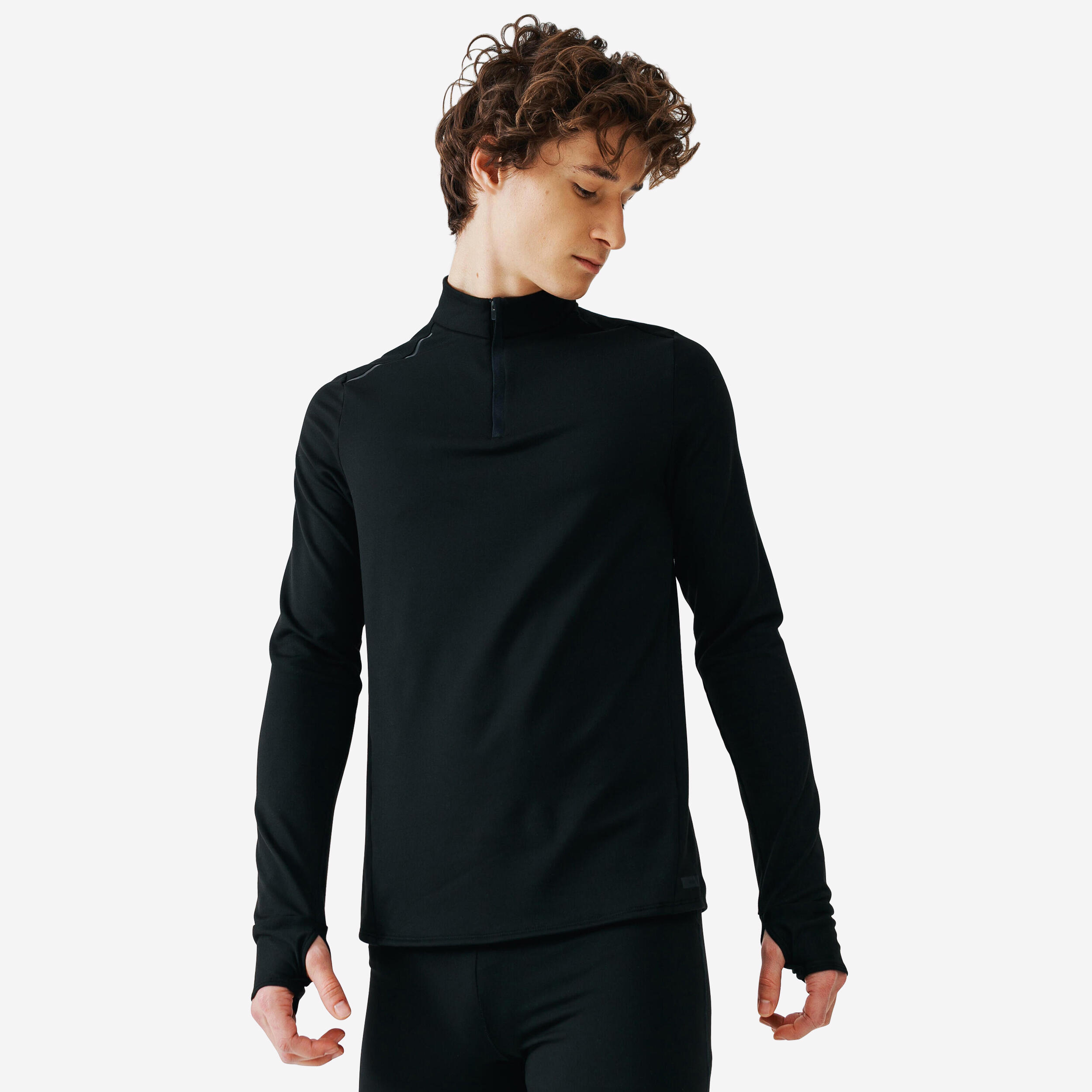 Men's Long-Sleeved Half-Zip Running Shirt  â Run 100