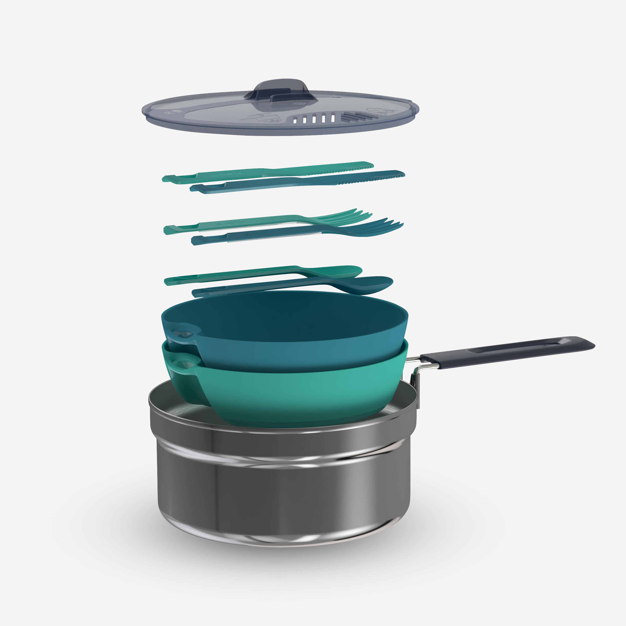 MH 100 Stainless Hiking Camp Cookset 2P 