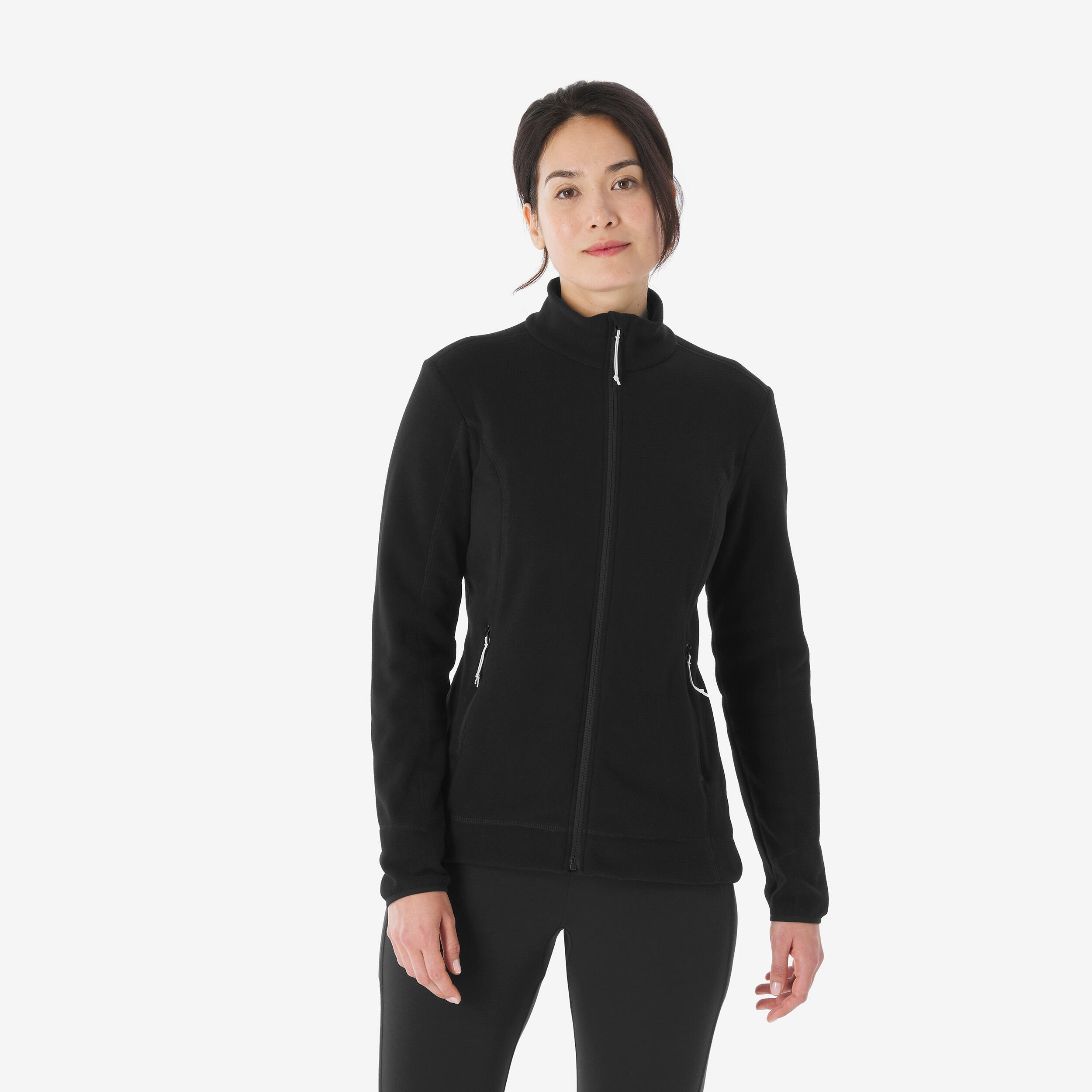 Womenâs Full-Zip Hiking Fleece Jacket, MH 100