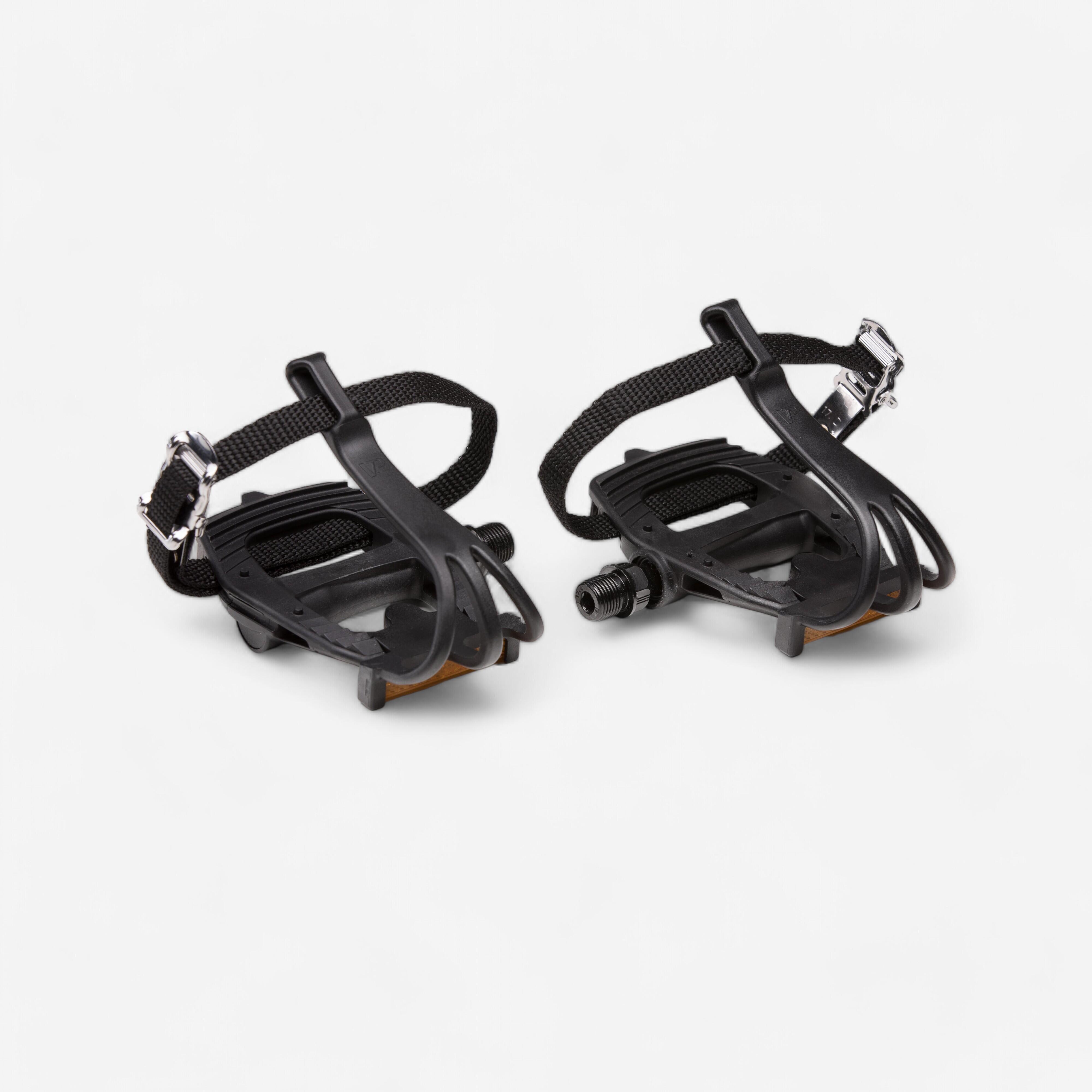 100 Resin Road Biking Pedals with Toe Clips
