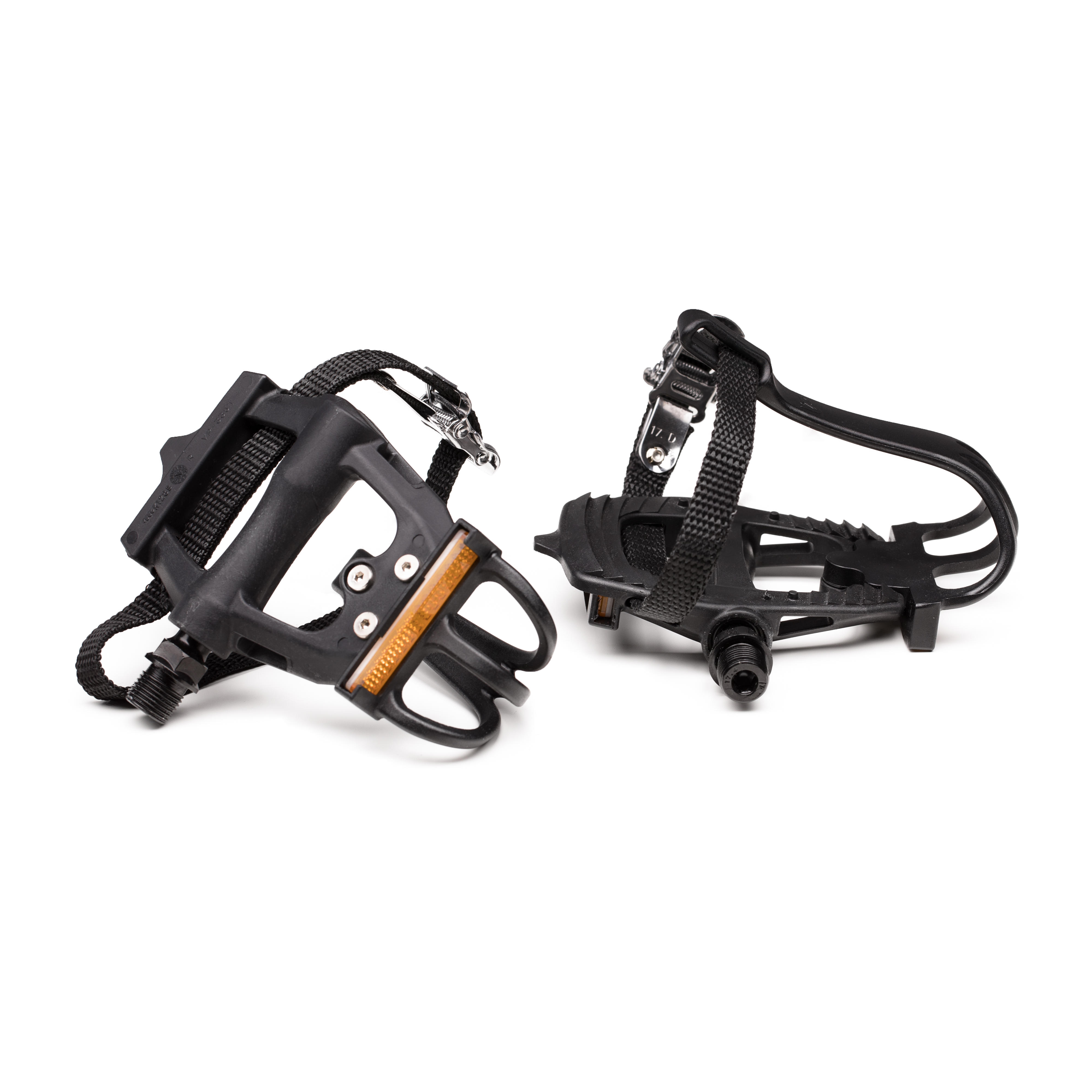100 Resin Road Biking Pedals with Toe Clips