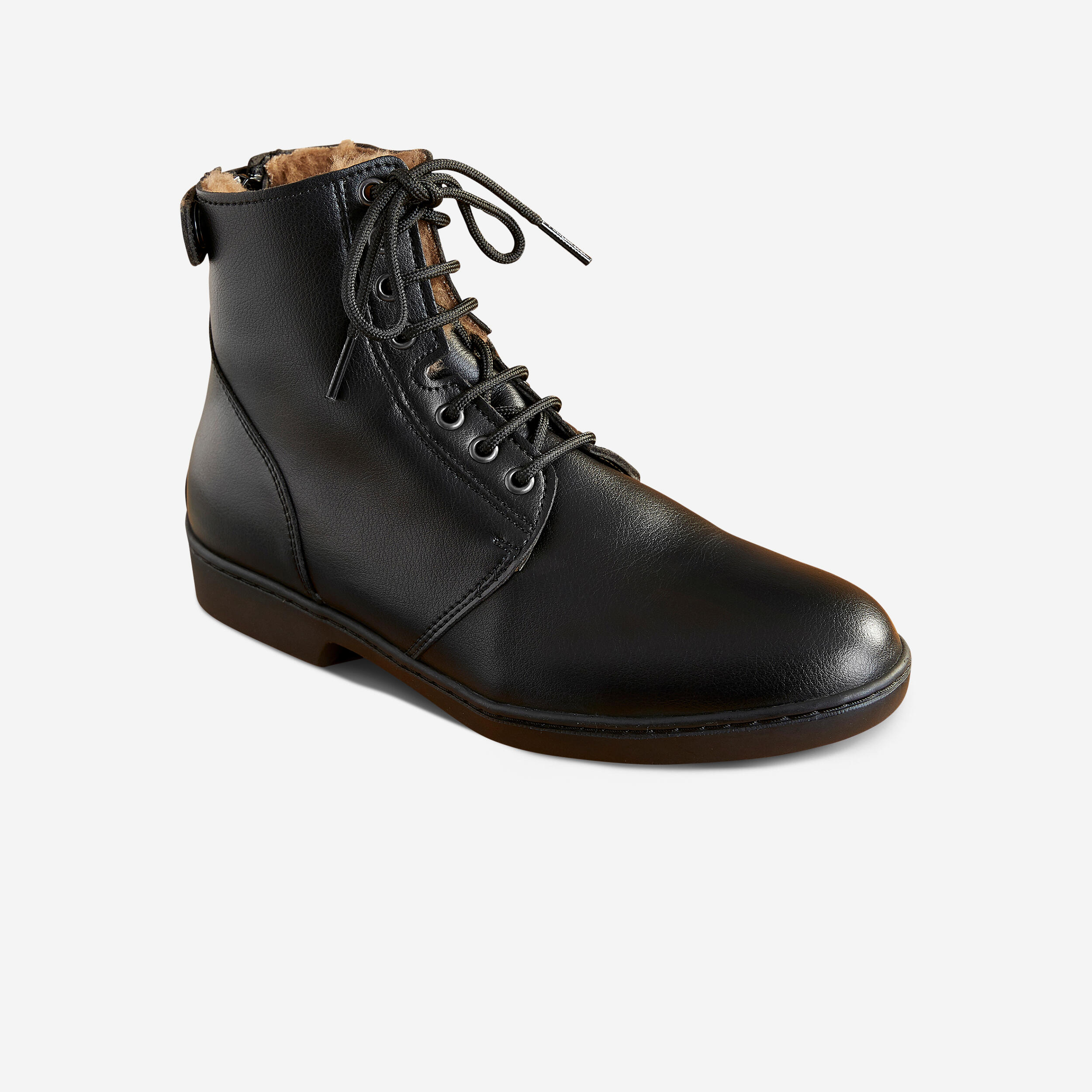 500 Warm Lace-Up Horseback Riding Jodhpur Boots - Adults