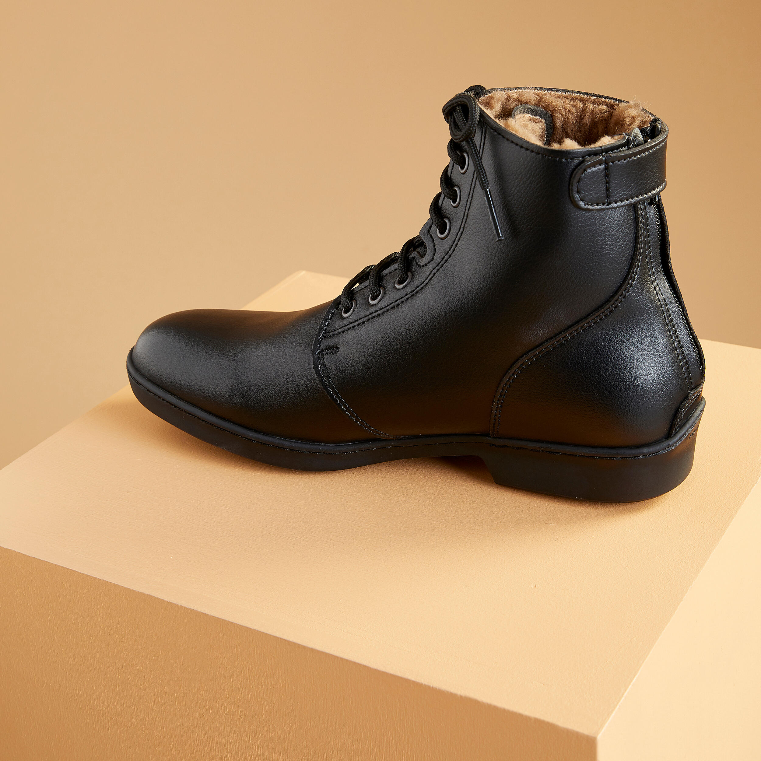500 Warm Lace-Up Horseback Riding Jodhpur Boots - Adults