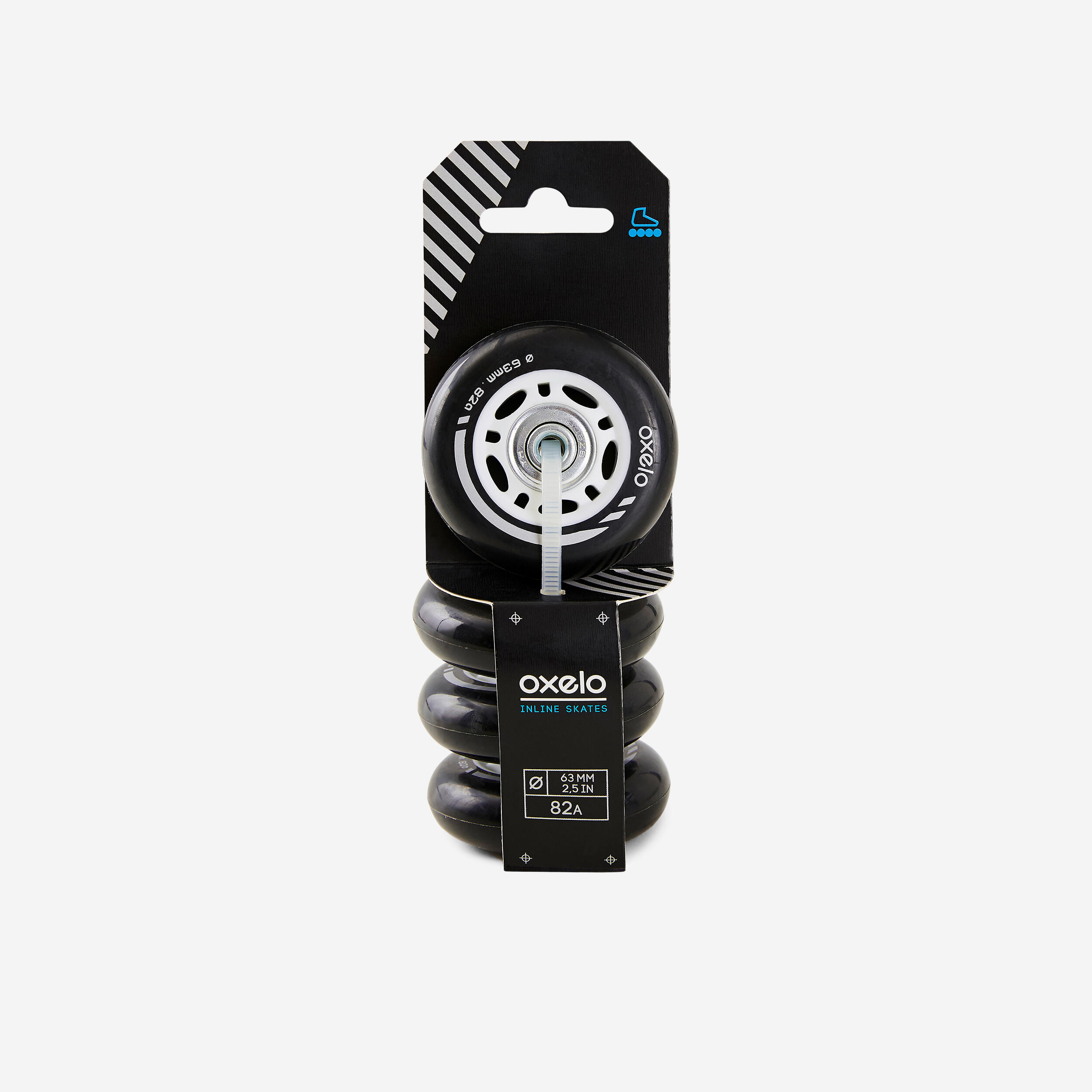 Inline Skating Wheels 63mm / 82A with Bearings 4-Pack - Kids
