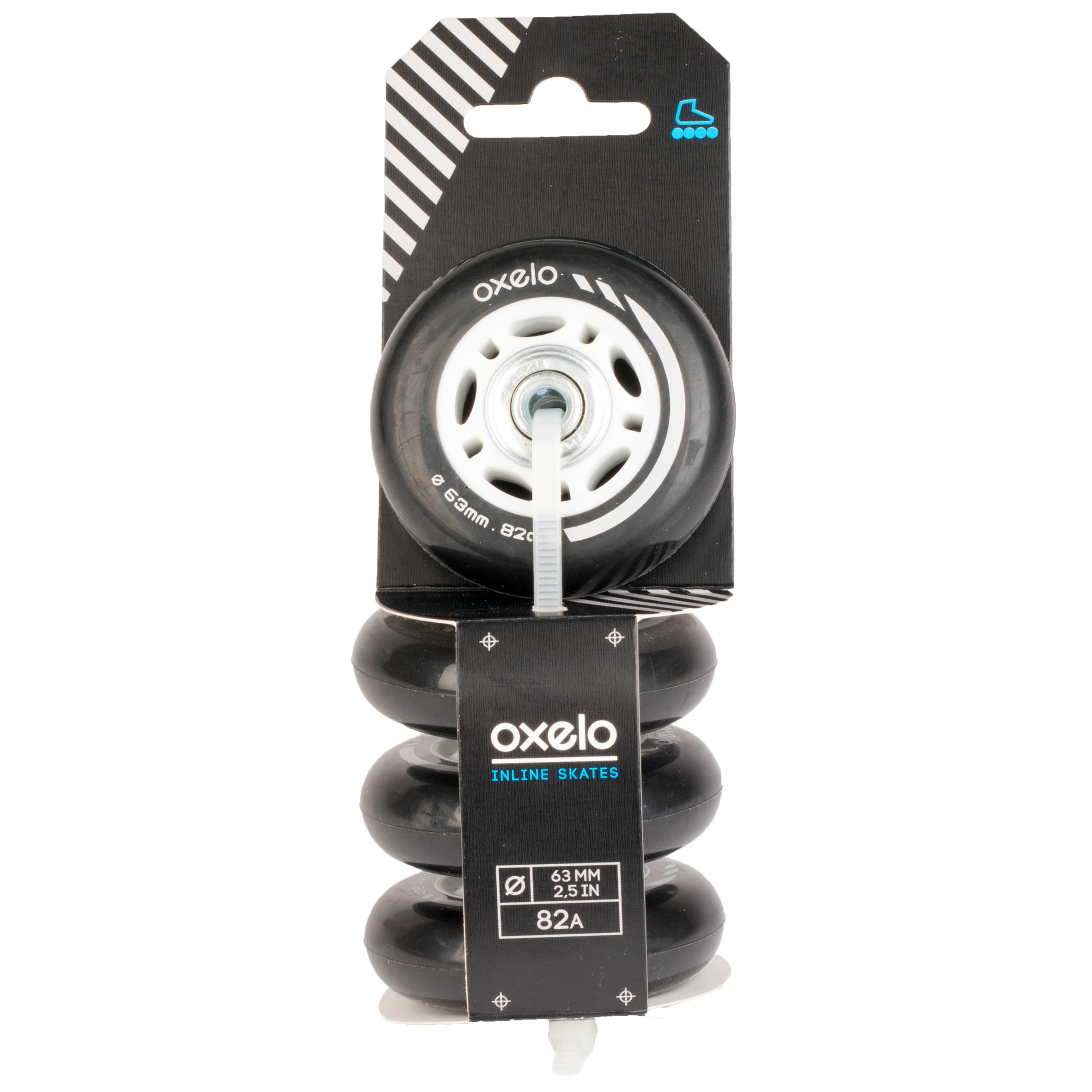 Inline Skating Wheels 63mm / 82A with Bearings 4-Pack - Kids