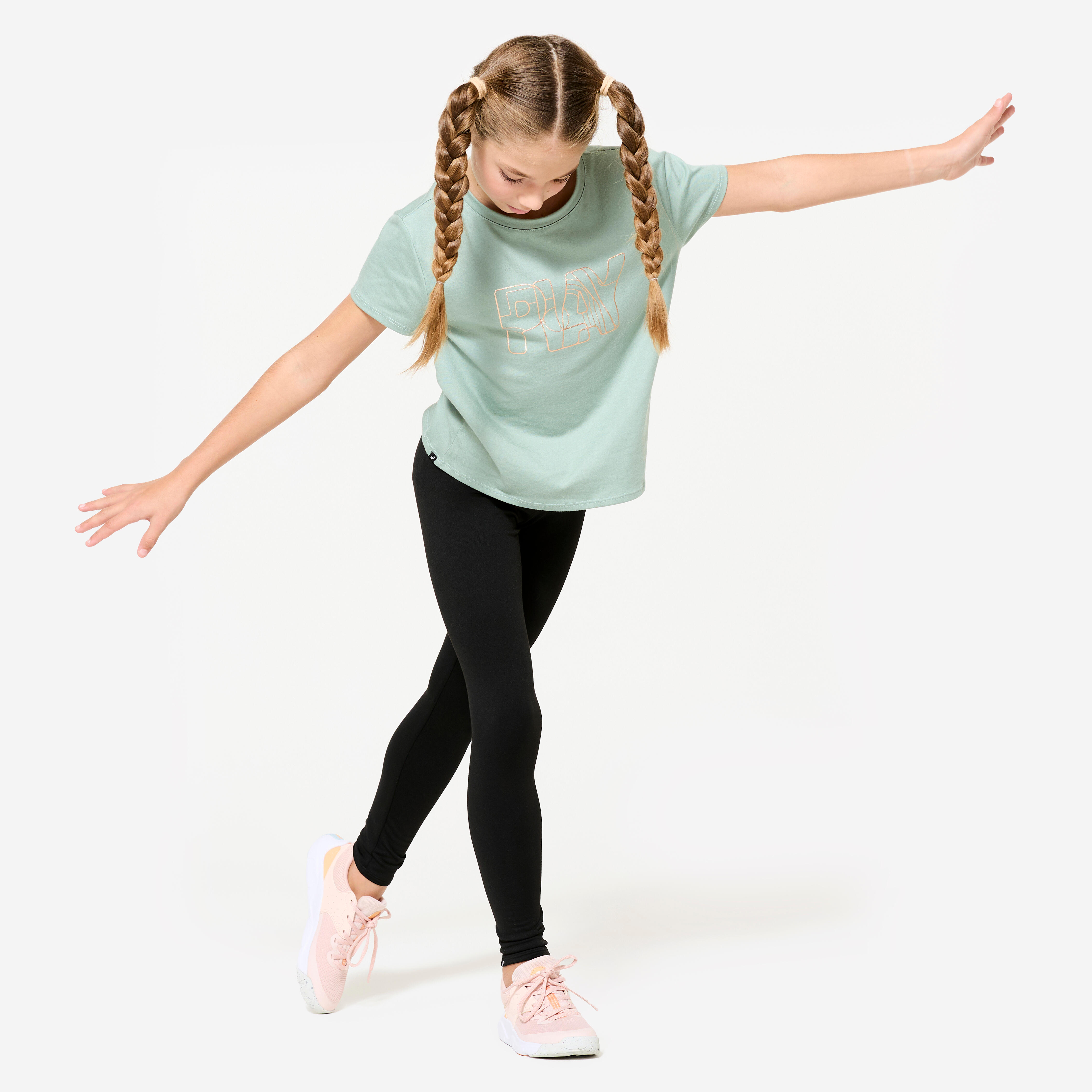 Girls' Warm Breathable Synthetic Gym Leggings