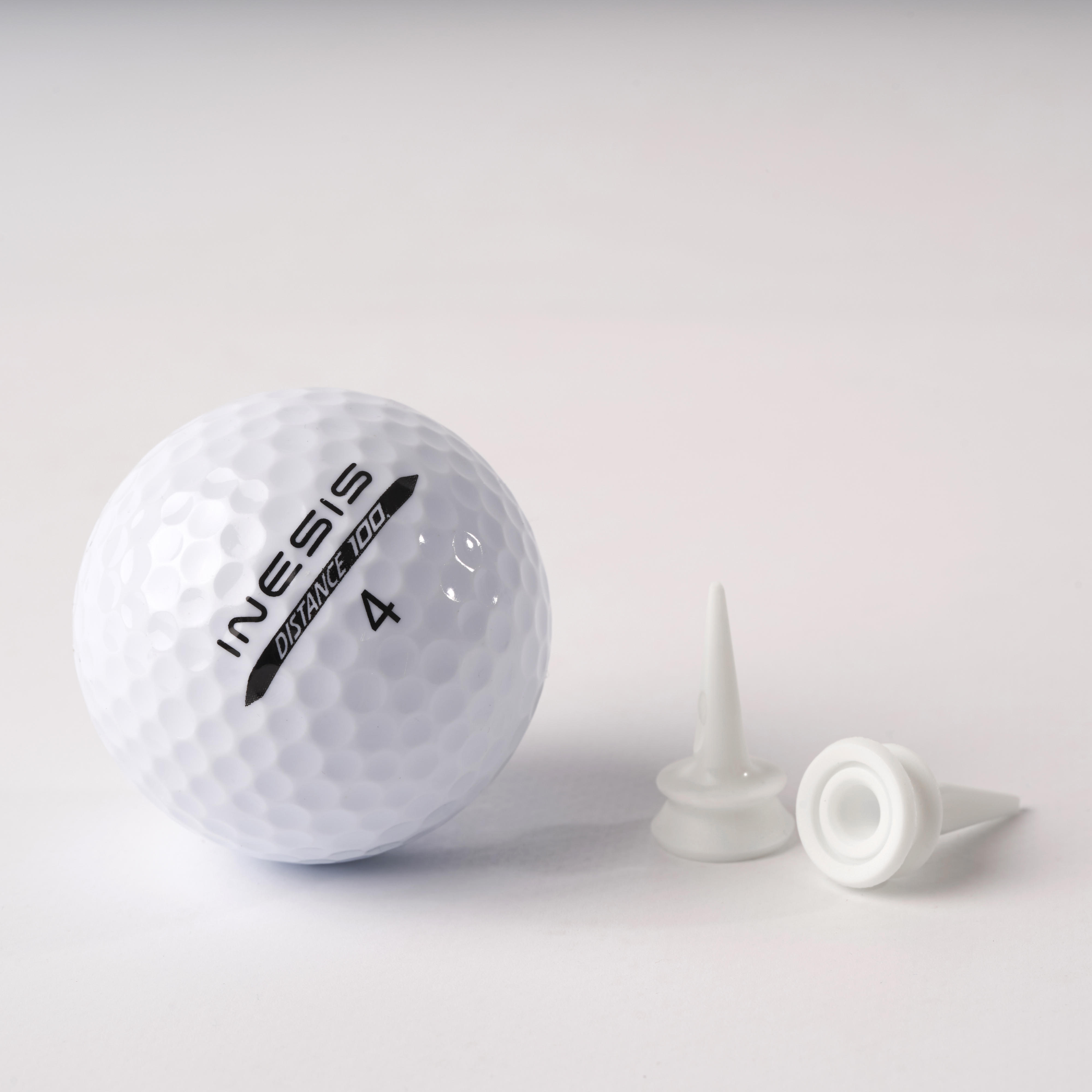 Golf Plastic Step Tees - Inesis 100 White x10 6 mm