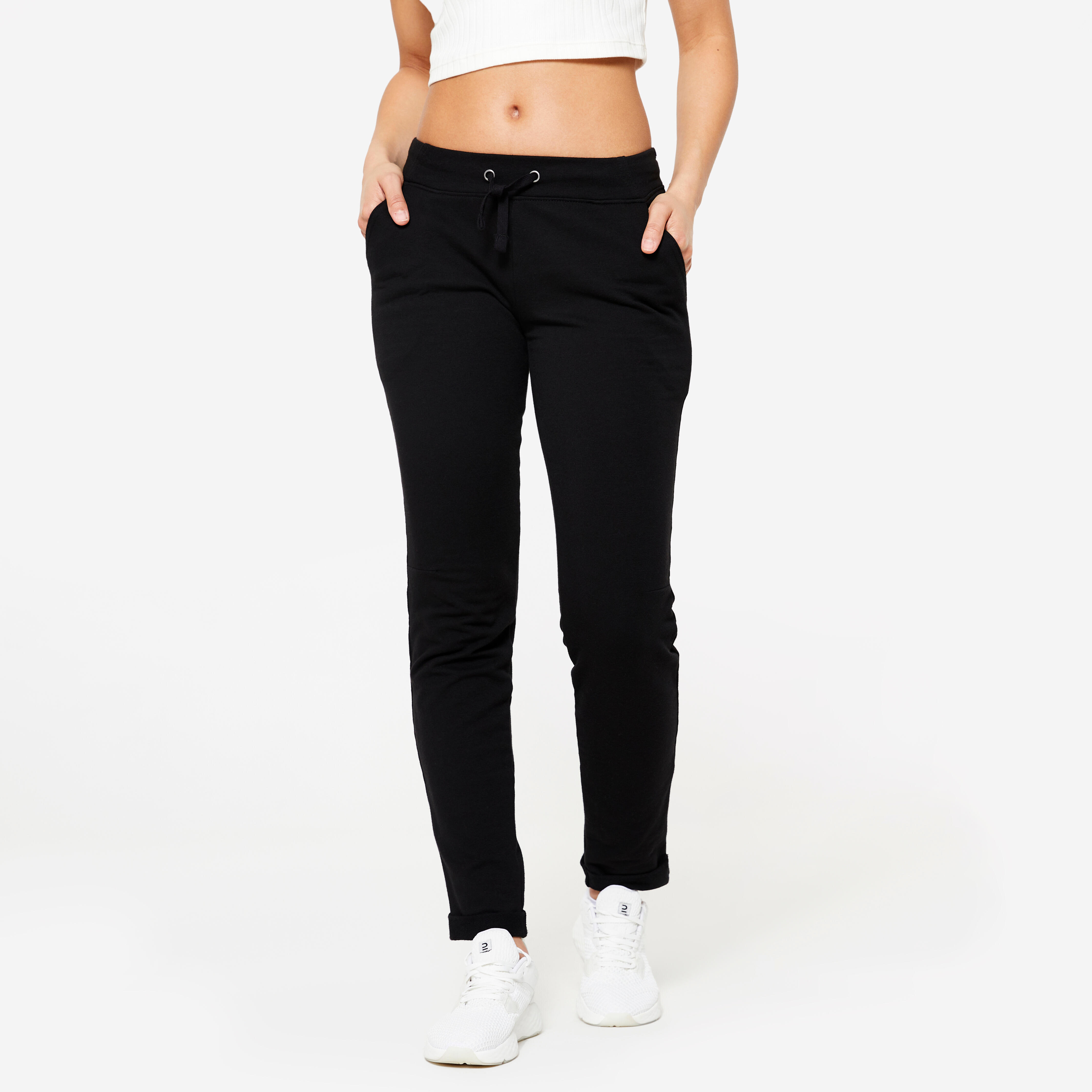 Womenâs Fitness Pants - 500 Black