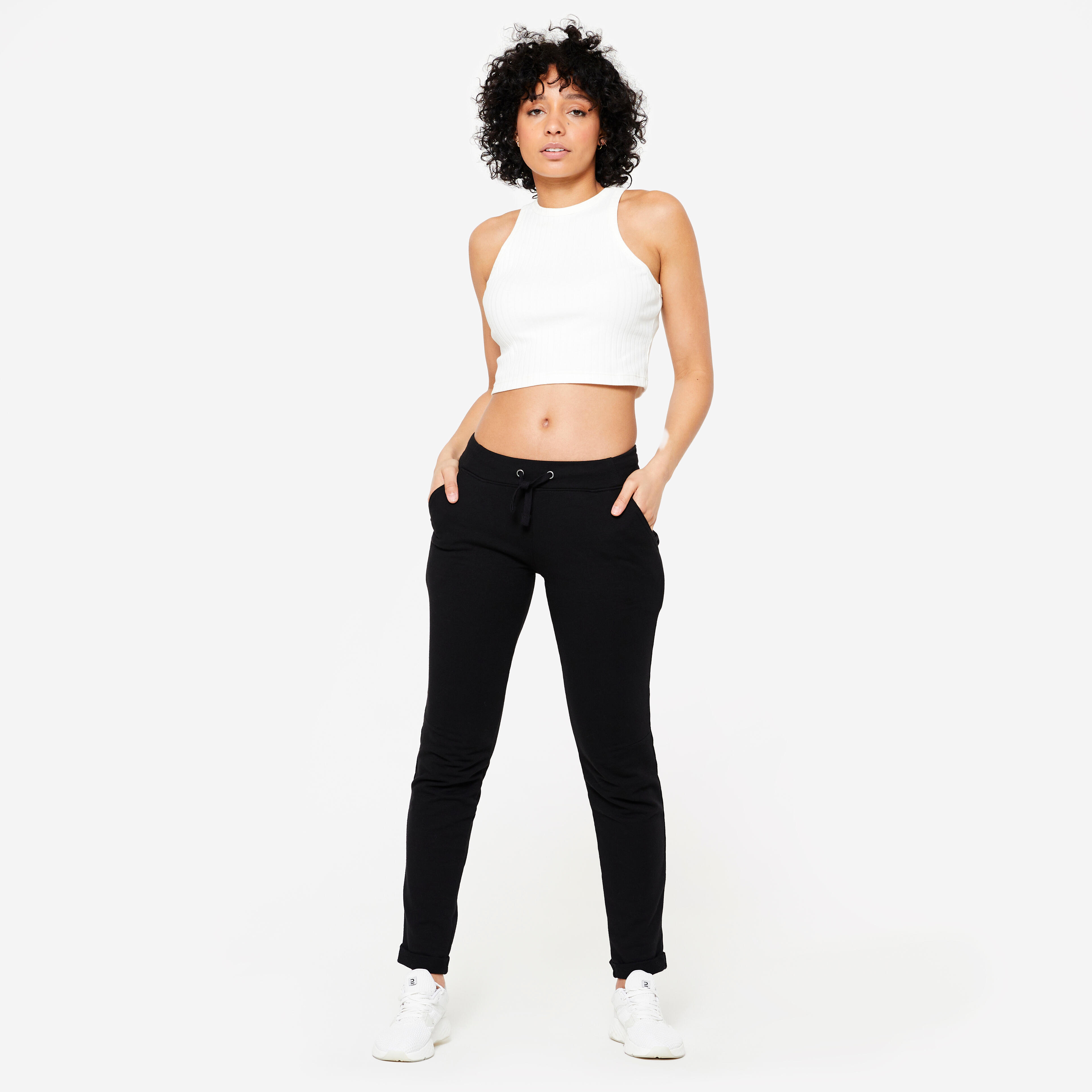Womenâs Fitness Pants - 500 Black