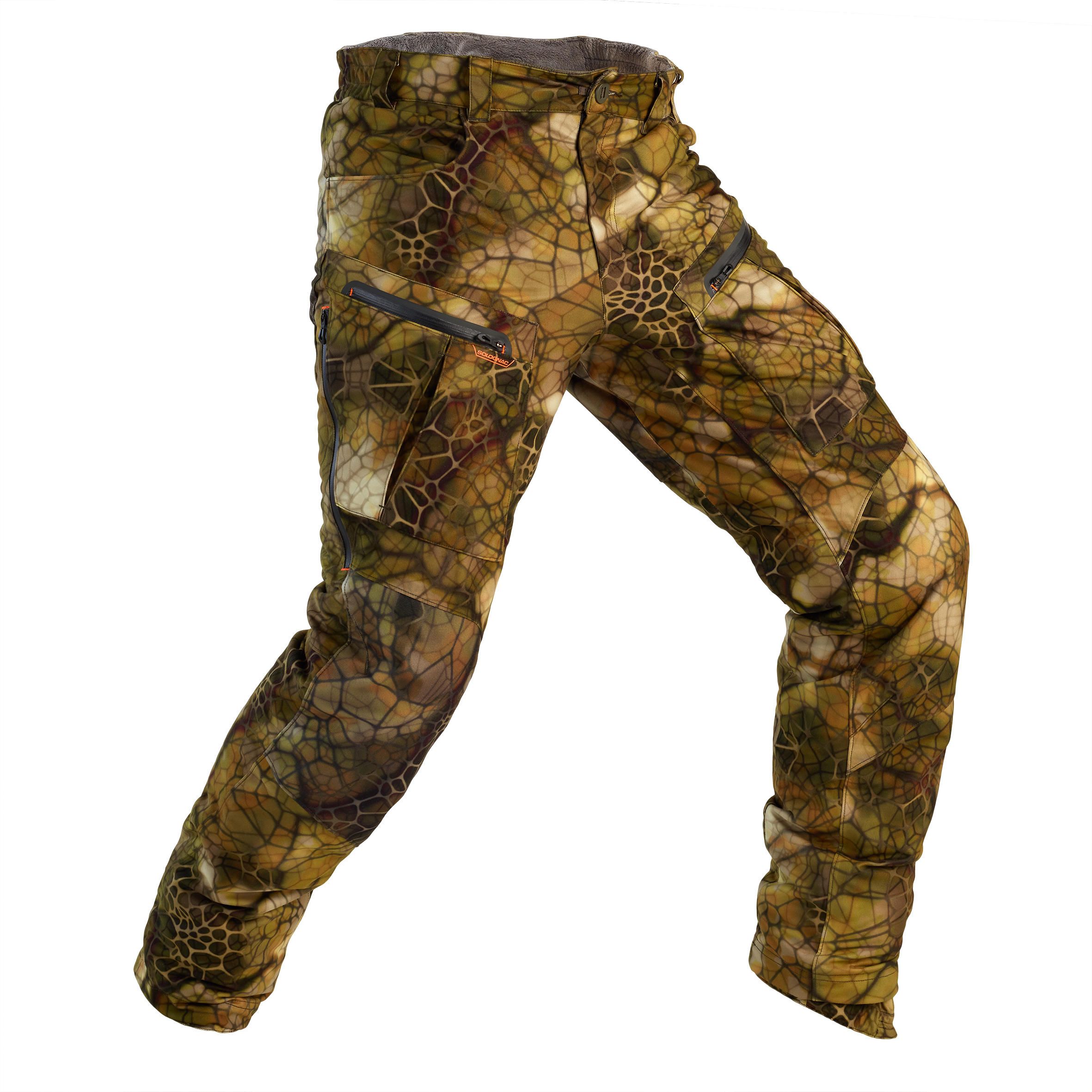 Hunting Silent Warm Waterproof Trousers 900 - Furtiv Camouflage