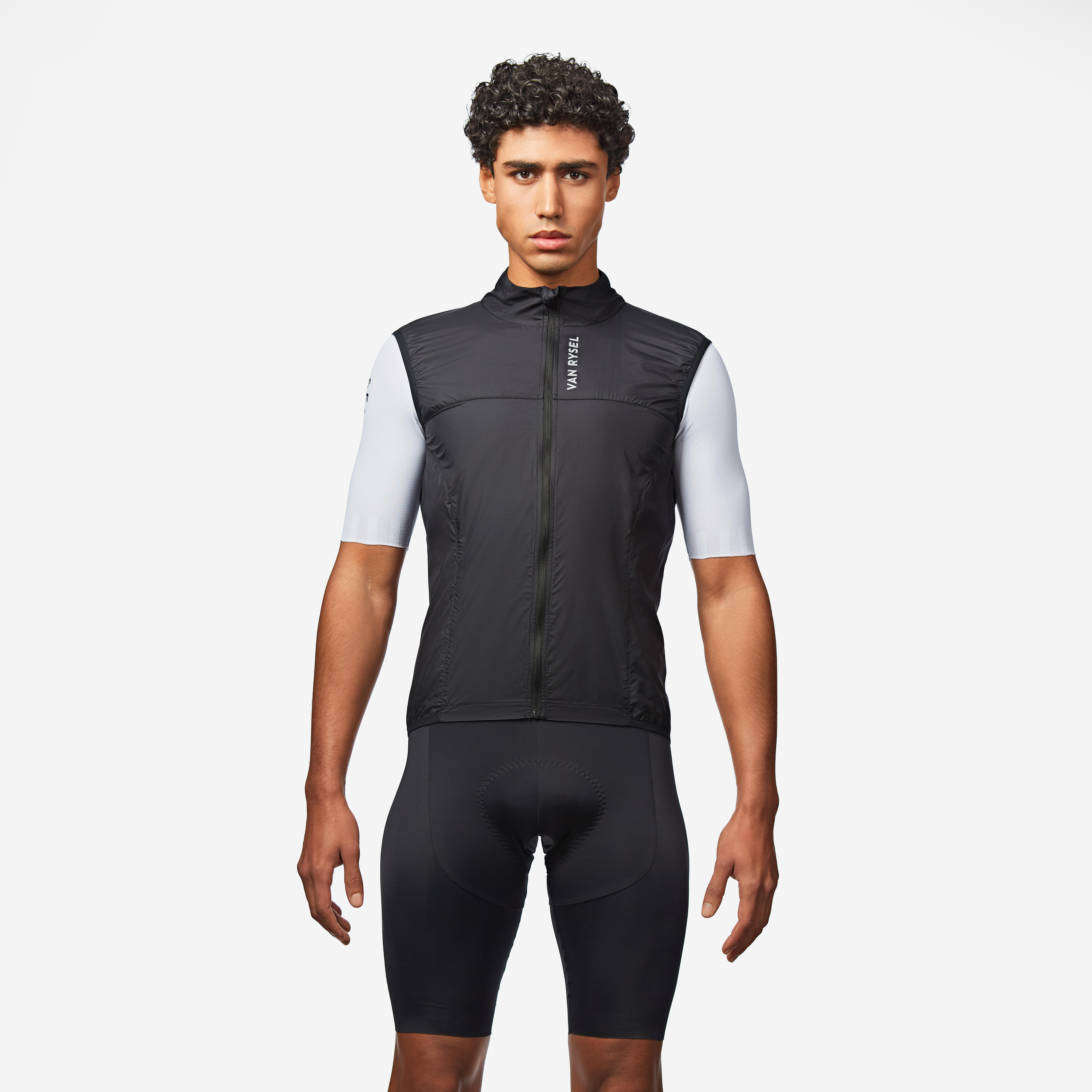 Men's Road Cycling Ultra-Light Sleeveless Windproof Vest, RoadR 500 Black